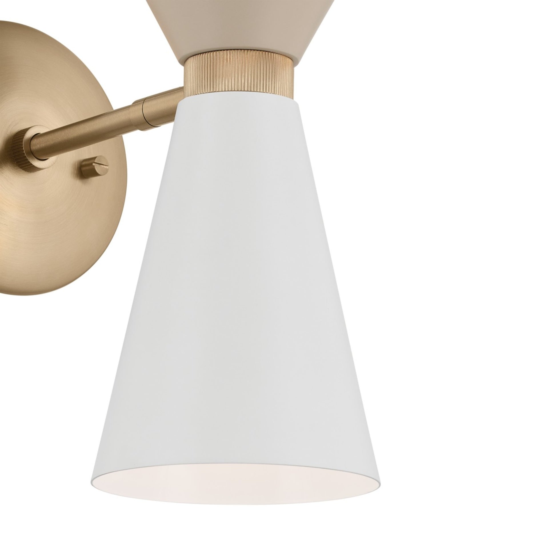 Phix 14" 2-Light Wall Sconce, Champagne Bronze & Greige White Finish - Bees Lighting