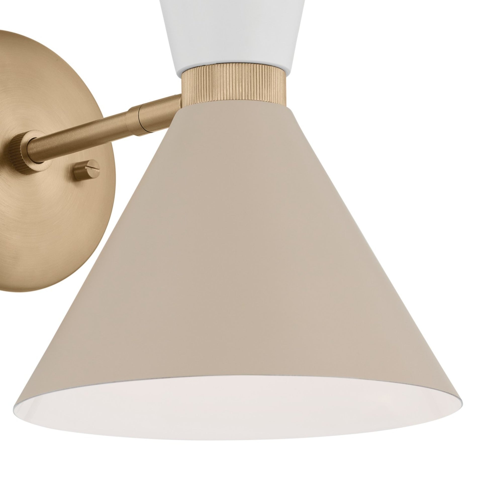 Phix 14" 2-Light Wall Sconce, Champagne Bronze & Greige White Finish - Bees Lighting