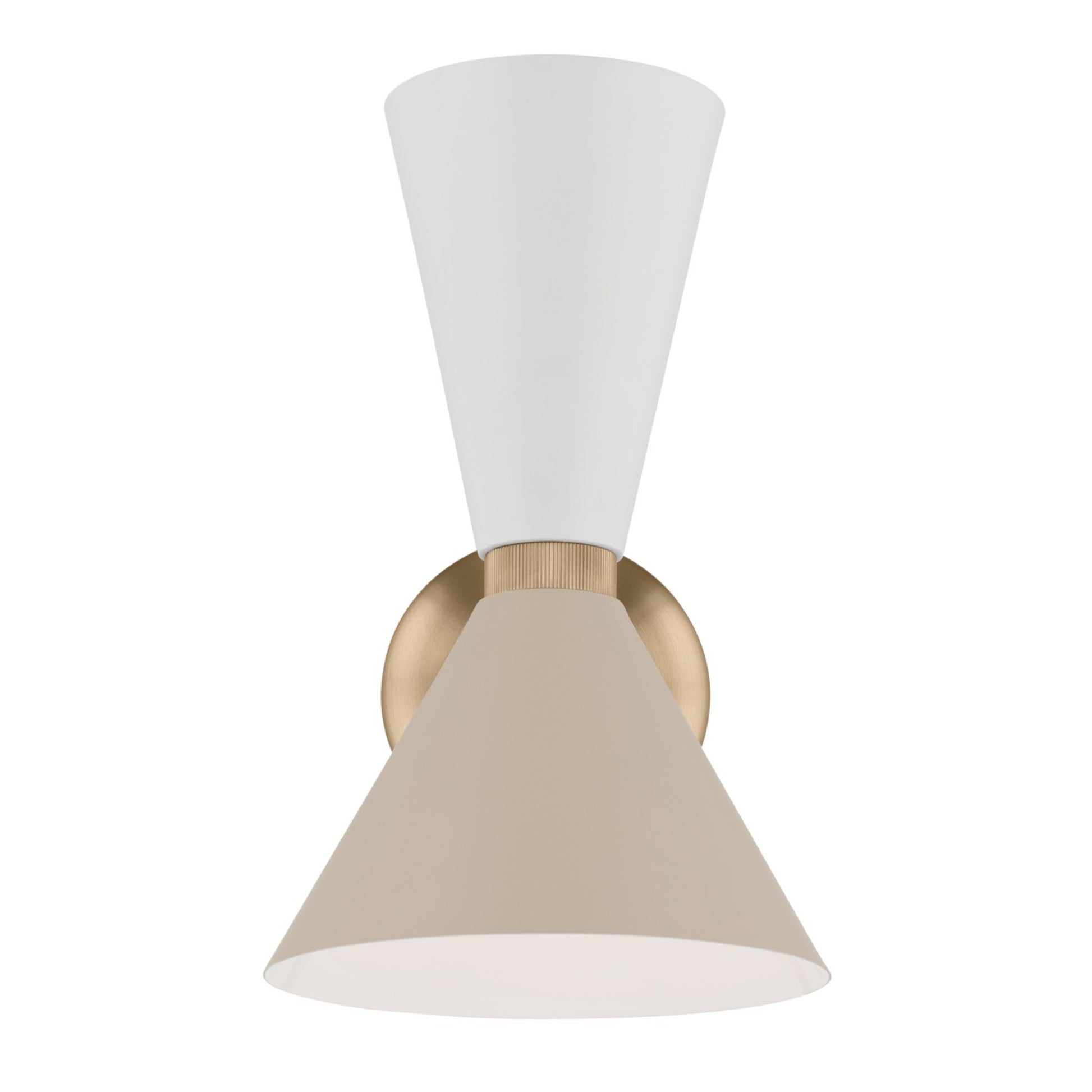 Phix 14" 2-Light Wall Sconce, Champagne Bronze & Greige White Finish - Bees Lighting