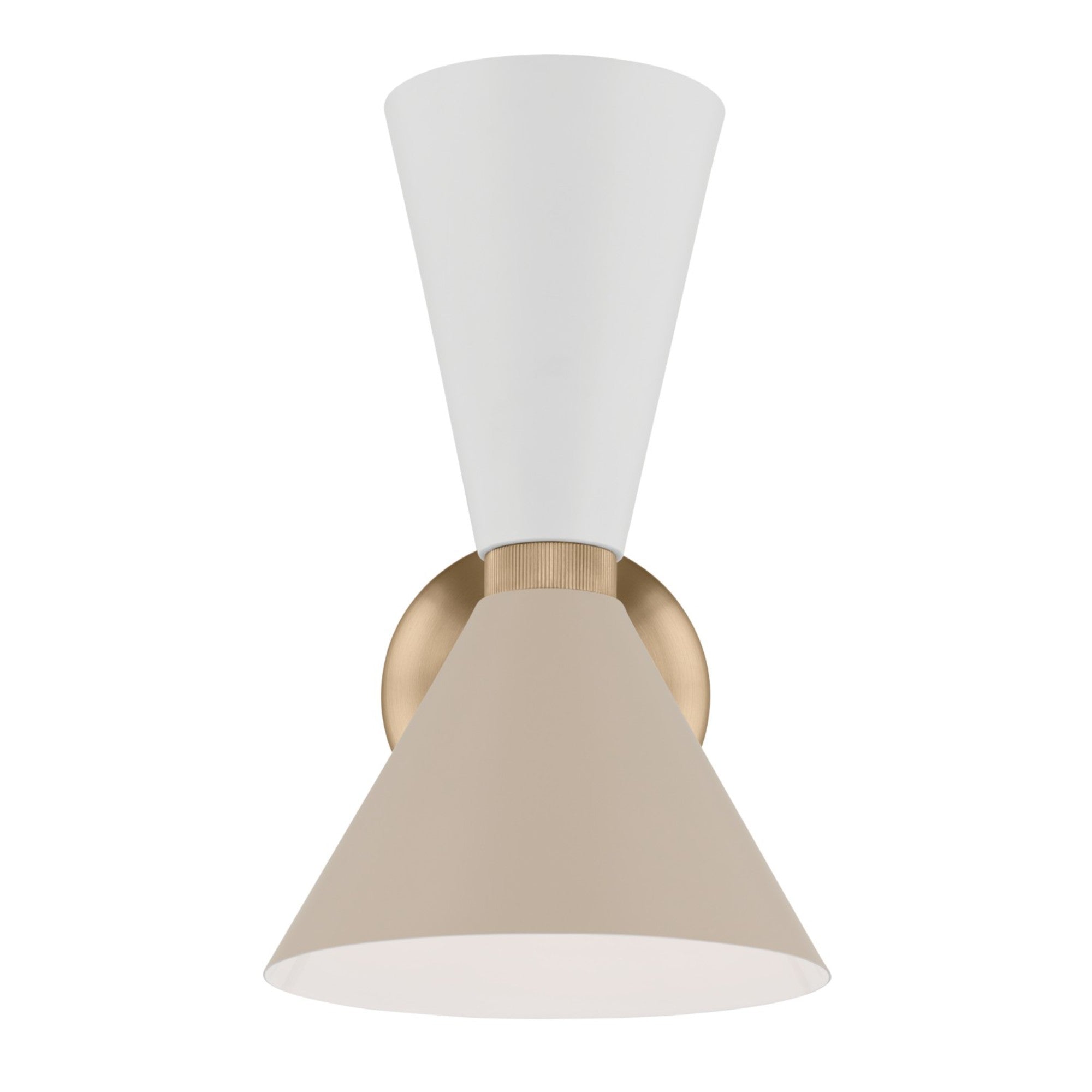Phix 14" 2-Light Wall Sconce, Champagne Bronze & Greige White Finish - Bees Lighting