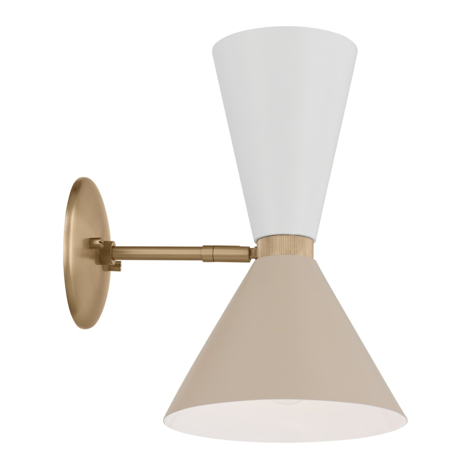 Phix 14" 2-Light Wall Sconce, Champagne Bronze & Greige White Finish - Bees Lighting