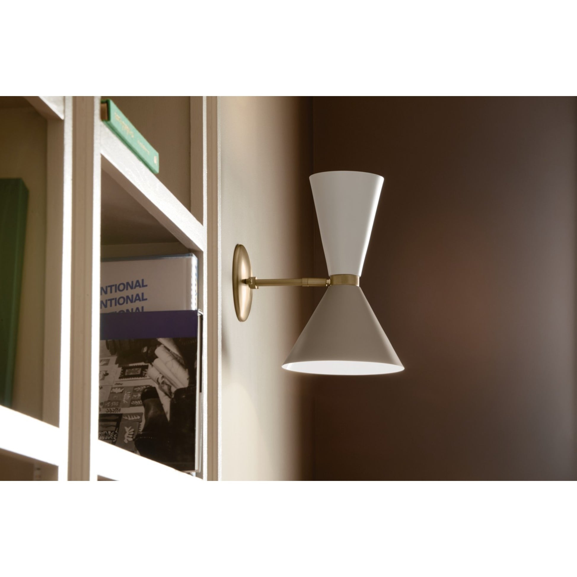 Phix 14" 2-Light Wall Sconce, Champagne Bronze & Greige White Finish - Bees Lighting