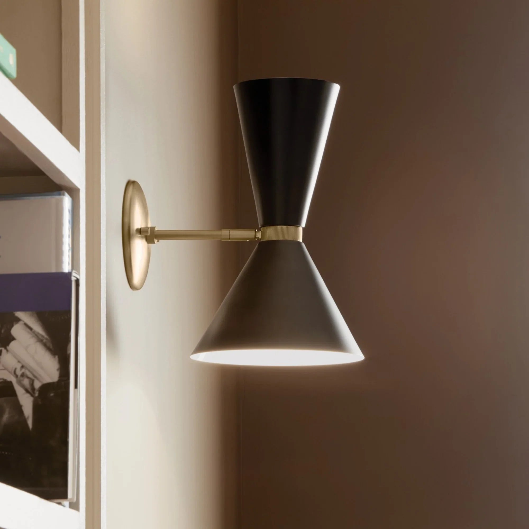 Phix 14" 2-Light Wall Sconce, Champagne Bronze & Black Finish - Bees Lighting