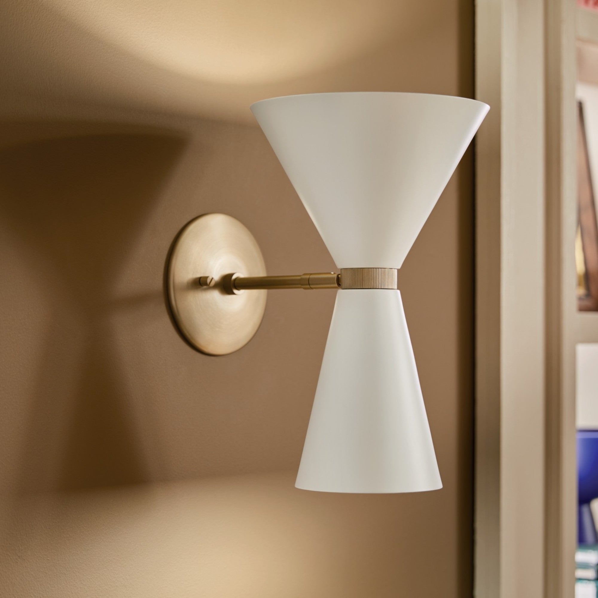 Phix 14" 2-Light Wall Sconce, Champagne Bronze Finish & White Finish - Bees Lighting