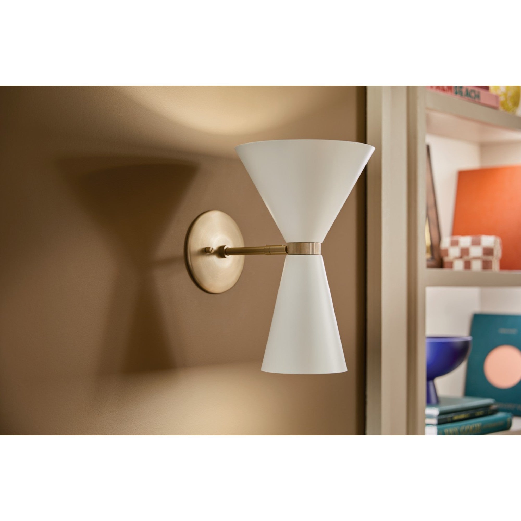 Phix 14" 2-Light Wall Sconce, Champagne Bronze Finish & White Finish - Bees Lighting