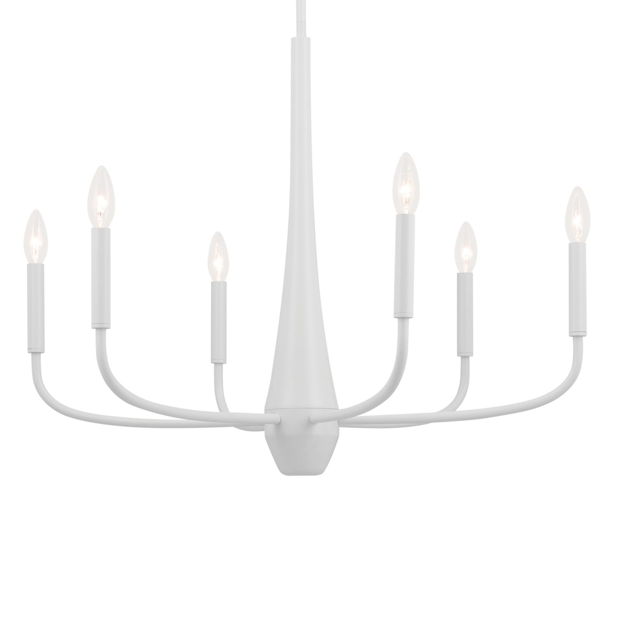 Deela 28" 6-Light Chandelier, White Finish - Bees Lighting