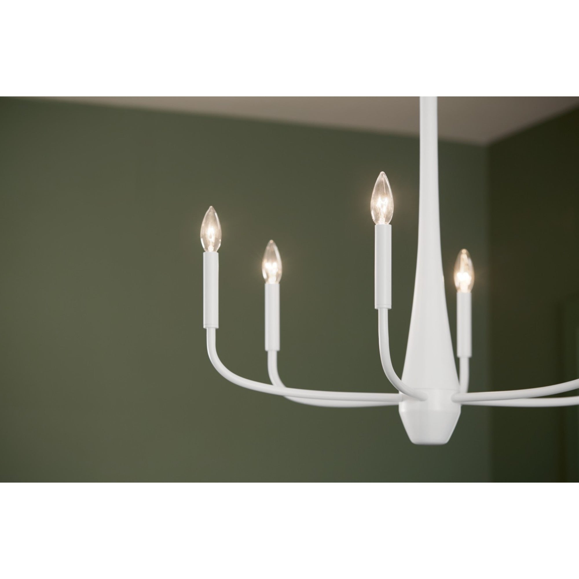 Deela 28" 6-Light Chandelier, White Finish - Bees Lighting