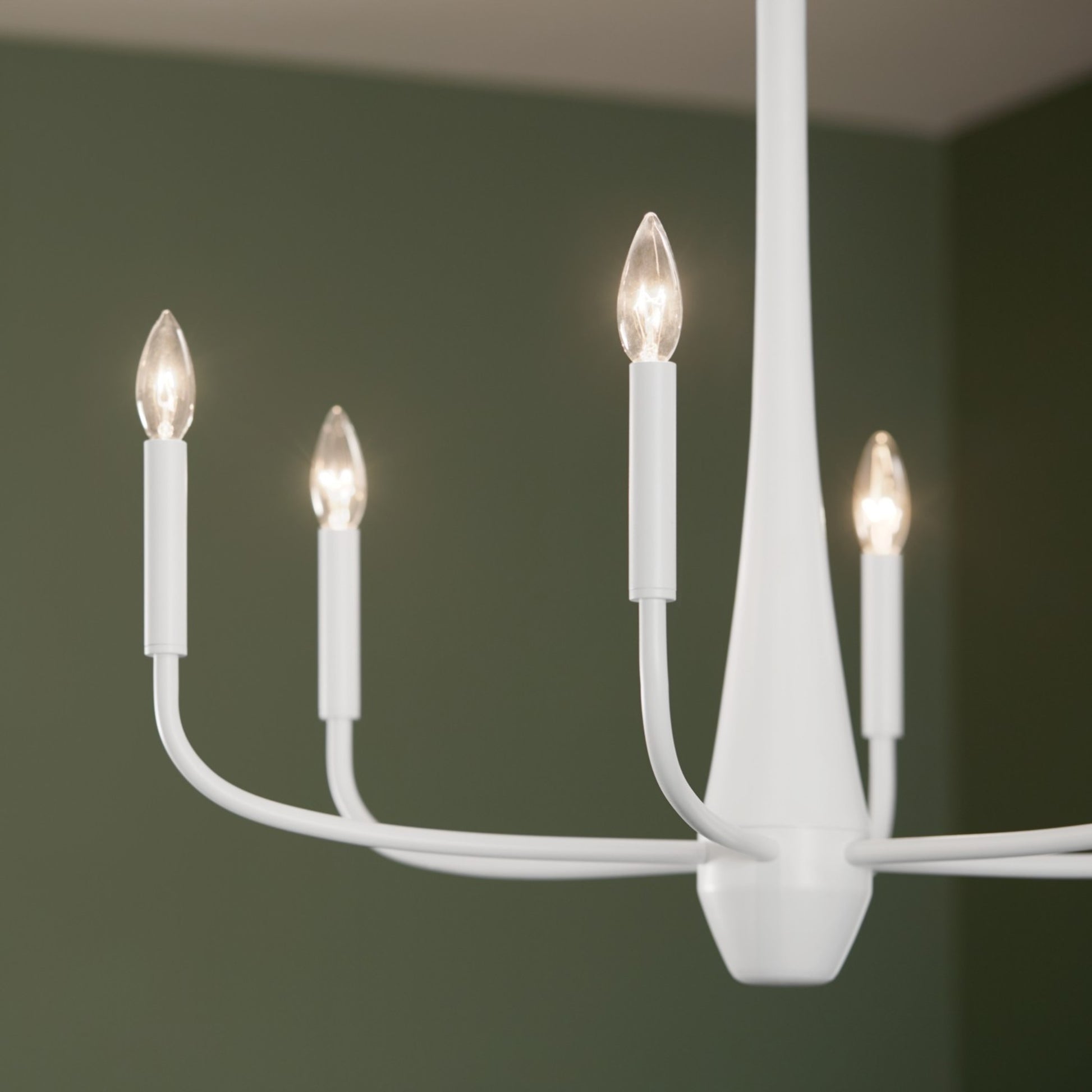 Deela 28" 6-Light Chandelier, White Finish - Bees Lighting
