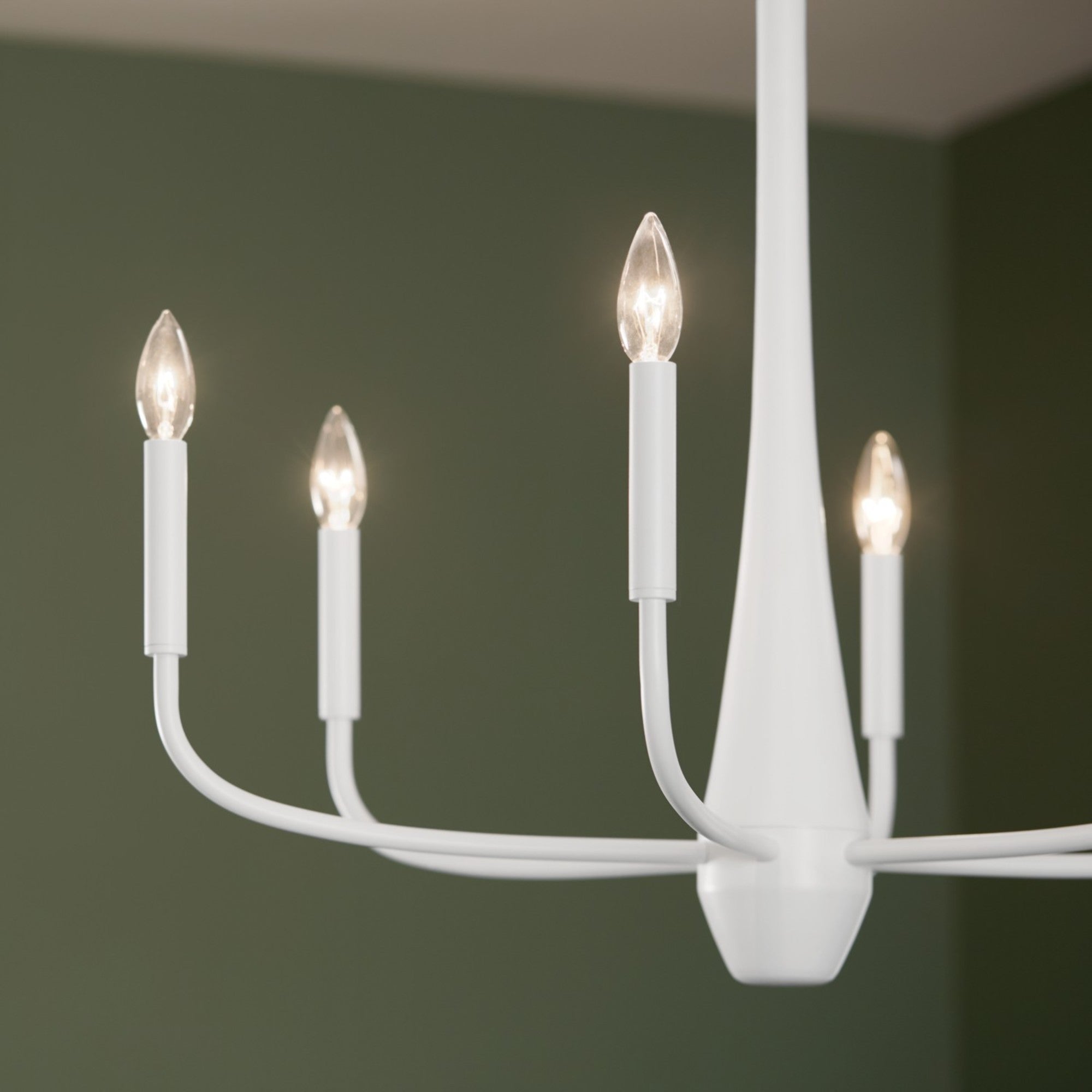 Deela 28" 6-Light Chandelier, White Finish - Bees Lighting