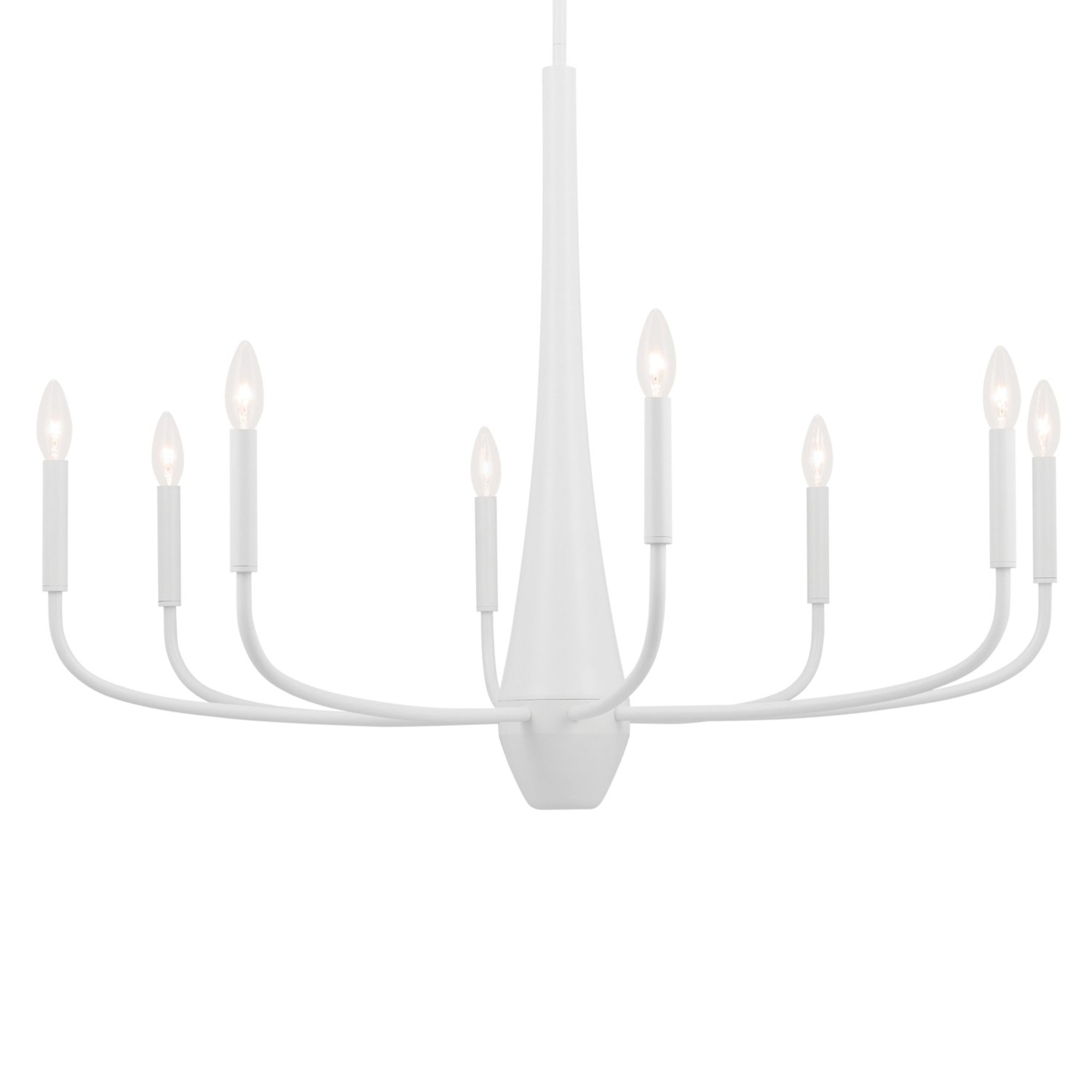 Deela 36" 8-Light Chandelier, White Finish - Bees Lighting