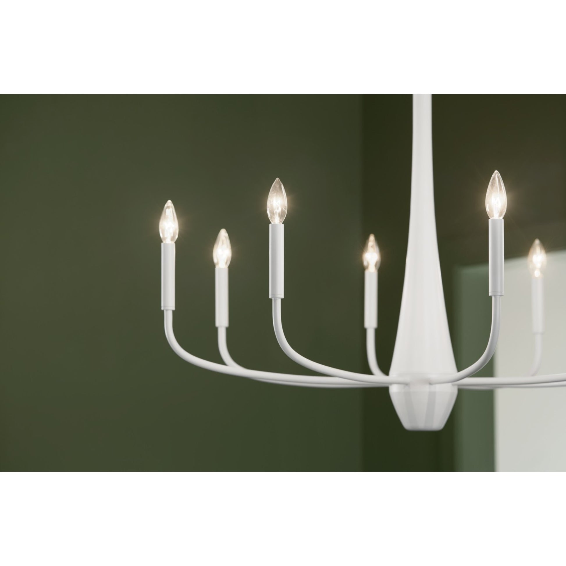 Deela 36" 8-Light Chandelier, White Finish - Bees Lighting