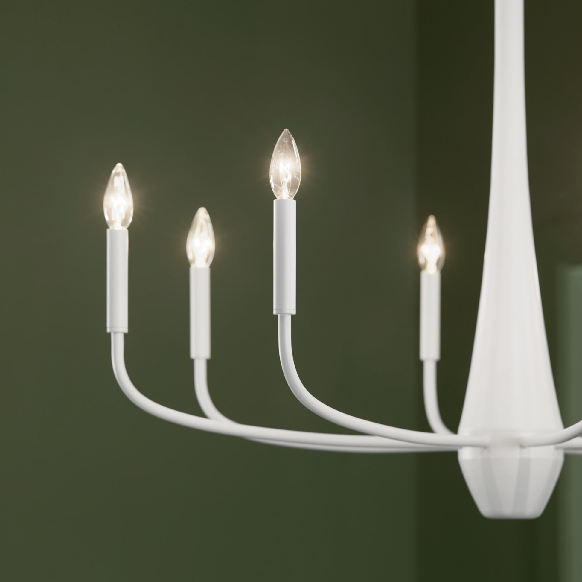 Deela 36" 8-Light Chandelier, White Finish - Bees Lighting