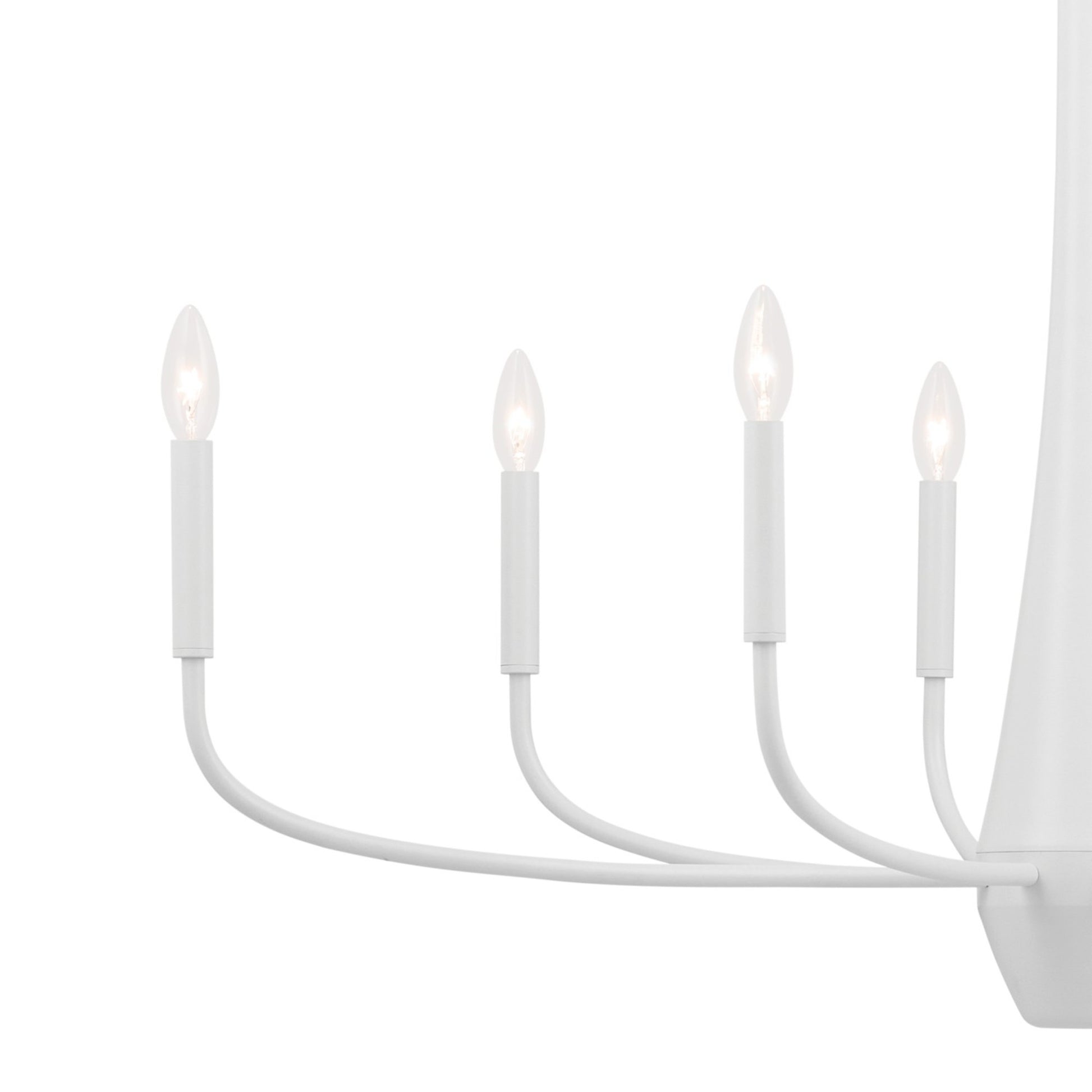 Deela 41" 8-Light Chandelier, White Finish - Bees Lighting