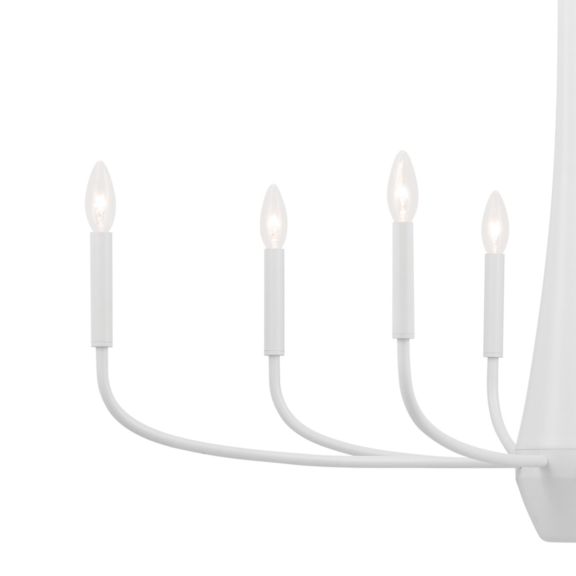 Deela 41" 8-Light Chandelier, White Finish - Bees Lighting