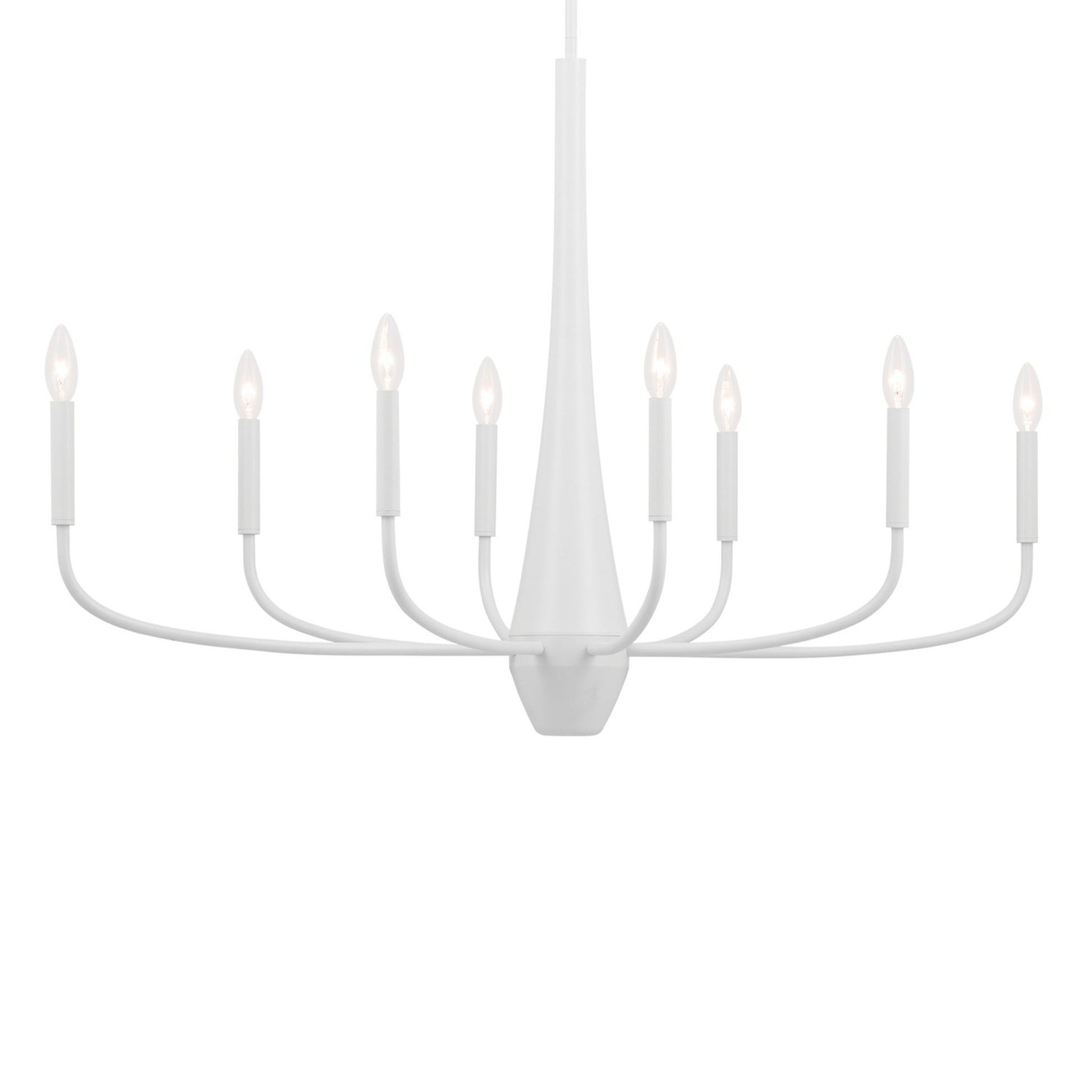 Deela 41" 8-Light Chandelier, White Finish - Bees Lighting