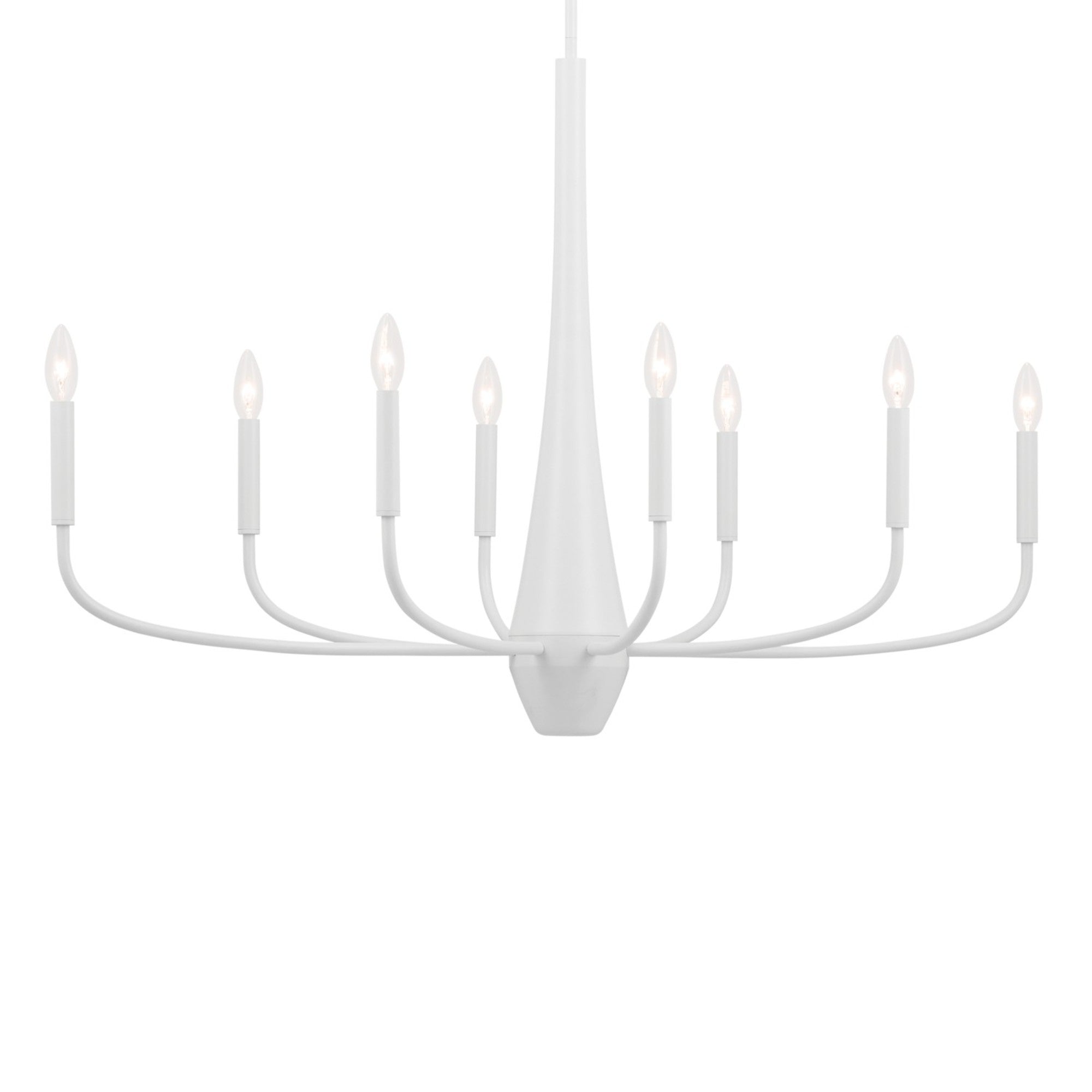 Deela 41" 8-Light Chandelier, White Finish - Bees Lighting