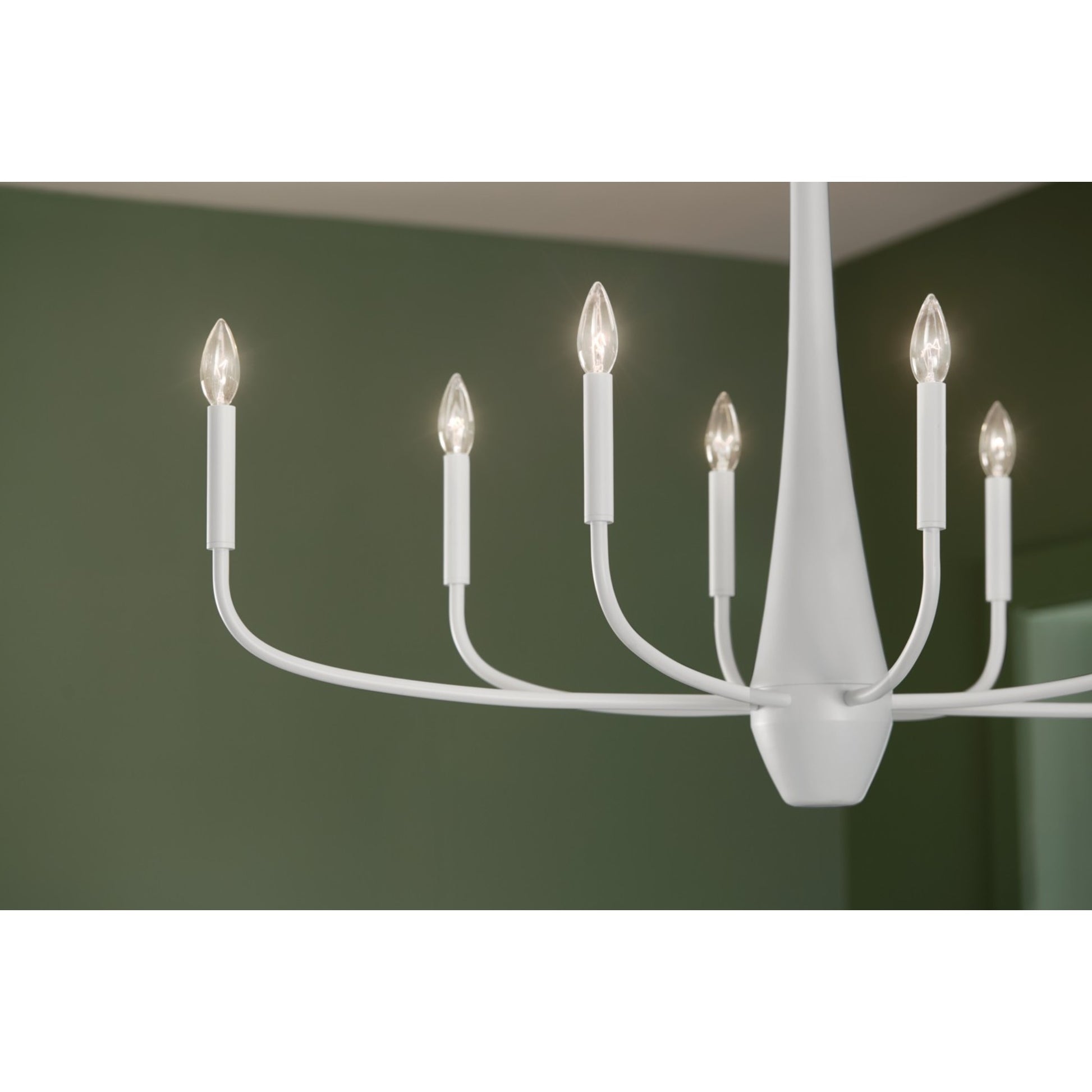 Deela 41" 8-Light Chandelier, White Finish - Bees Lighting
