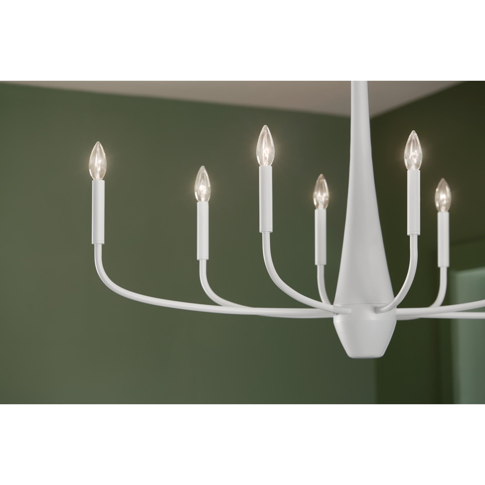 Deela 41" 8-Light Chandelier, White Finish - Bees Lighting