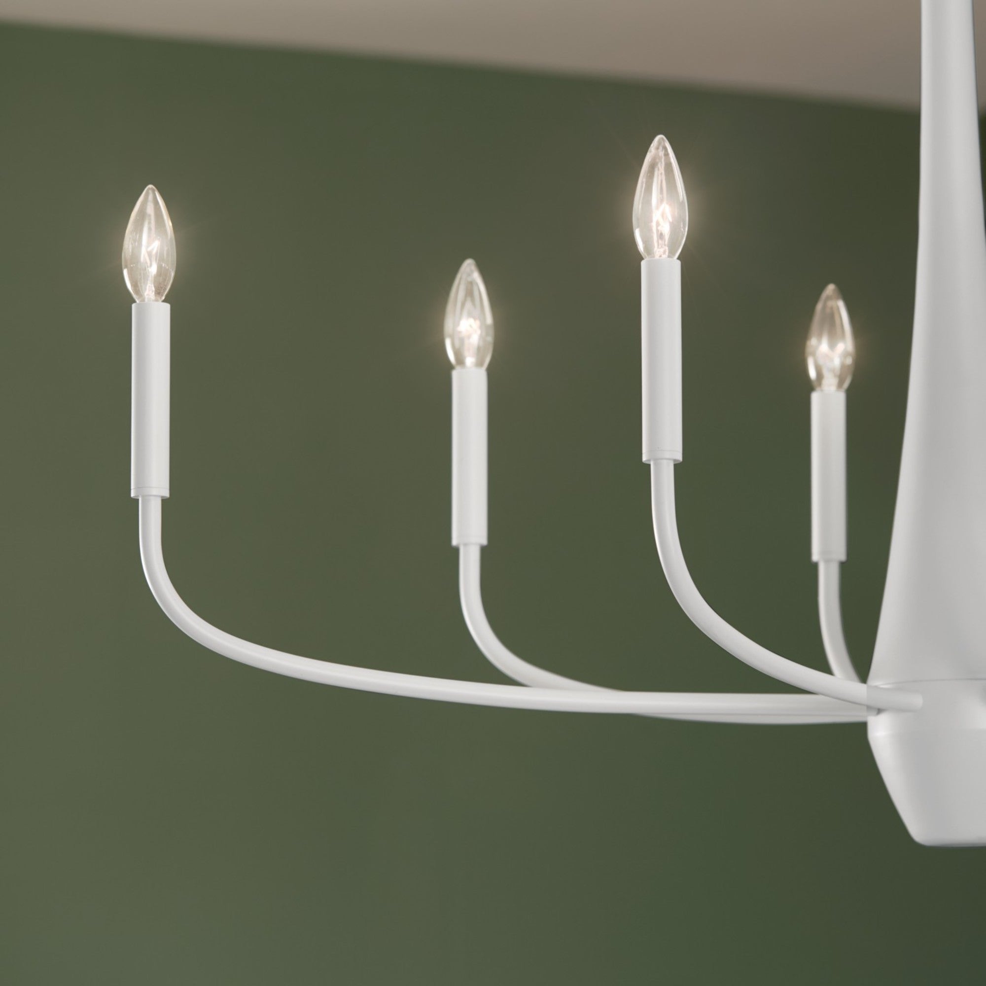 Deela 41" 8-Light Chandelier, White Finish - Bees Lighting