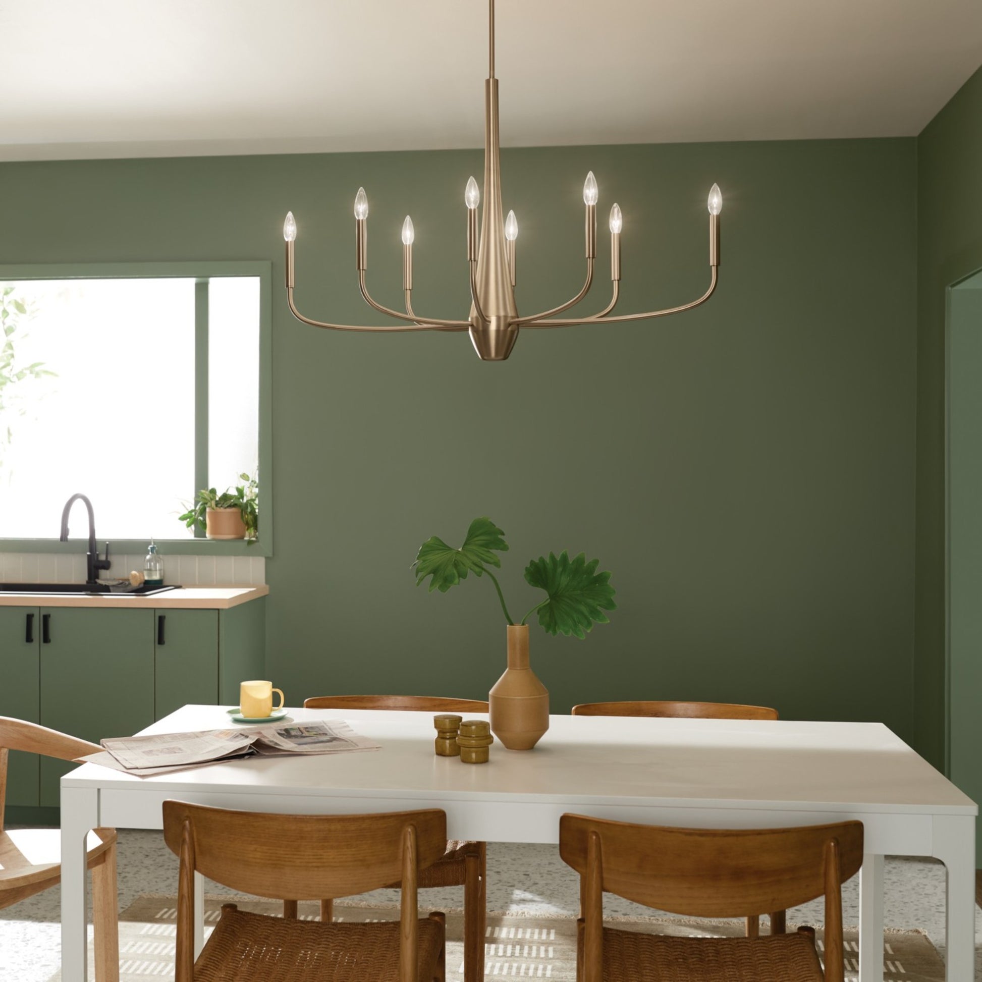 Deela 41" 8-Light Chandelier, Champagne Bronze Finish - Bees Lighting