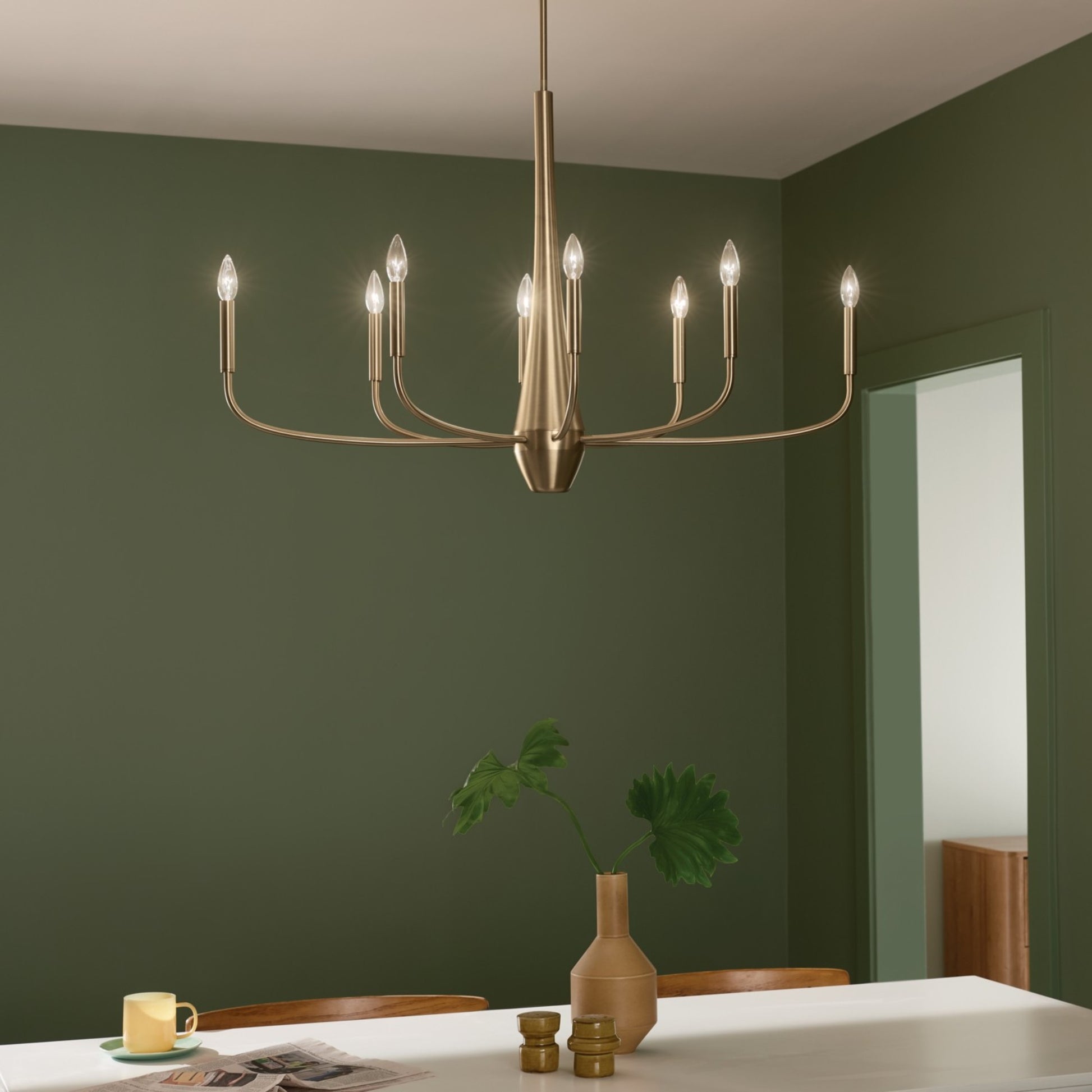 Deela 41" 8-Light Chandelier, Champagne Bronze Finish - Bees Lighting