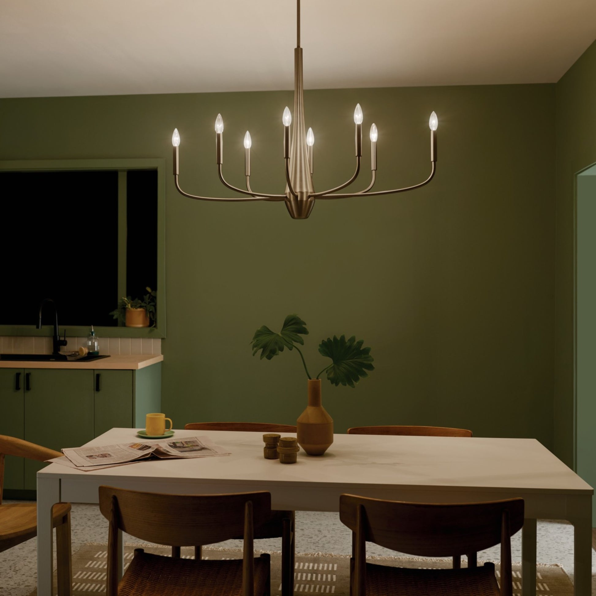 Deela 41" 8-Light Chandelier, Champagne Bronze Finish - Bees Lighting