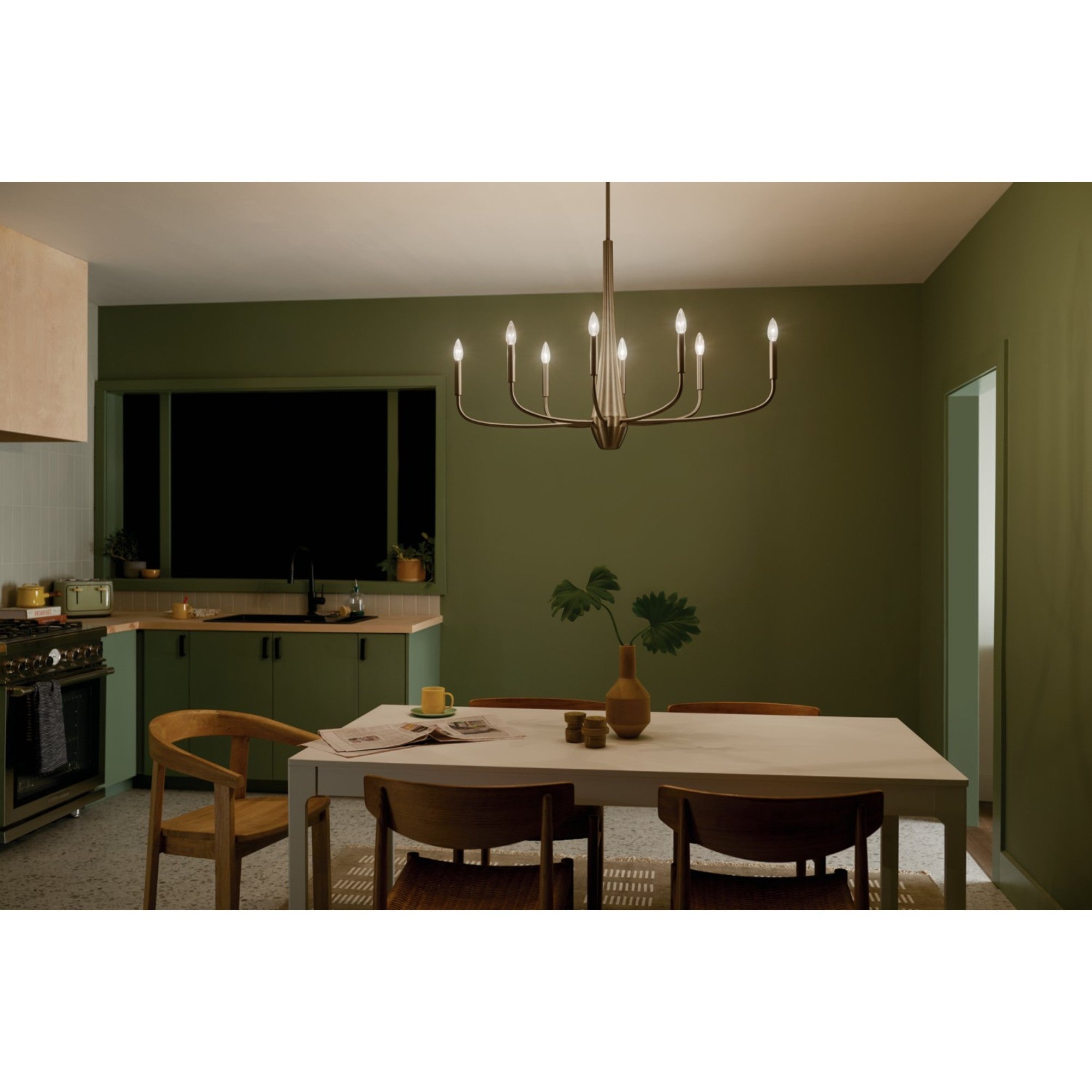 Deela 41" 8-Light Chandelier, Champagne Bronze Finish - Bees Lighting