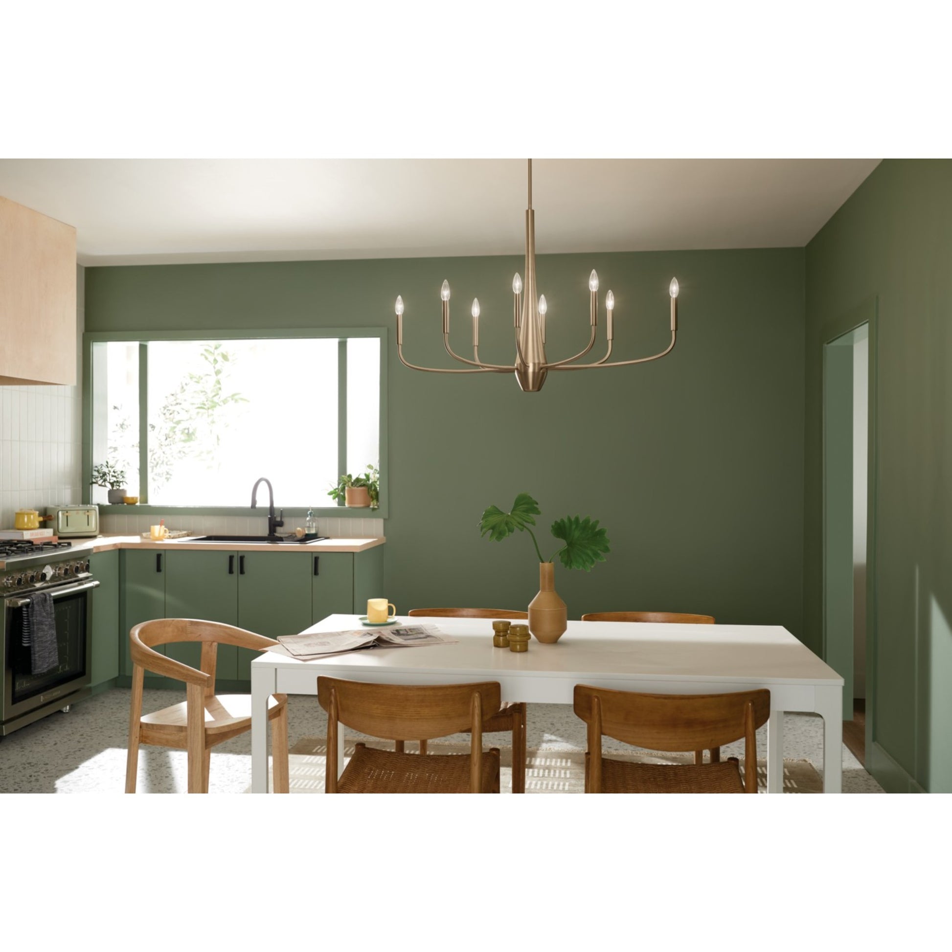 Deela 41" 8-Light Chandelier, Champagne Bronze Finish - Bees Lighting