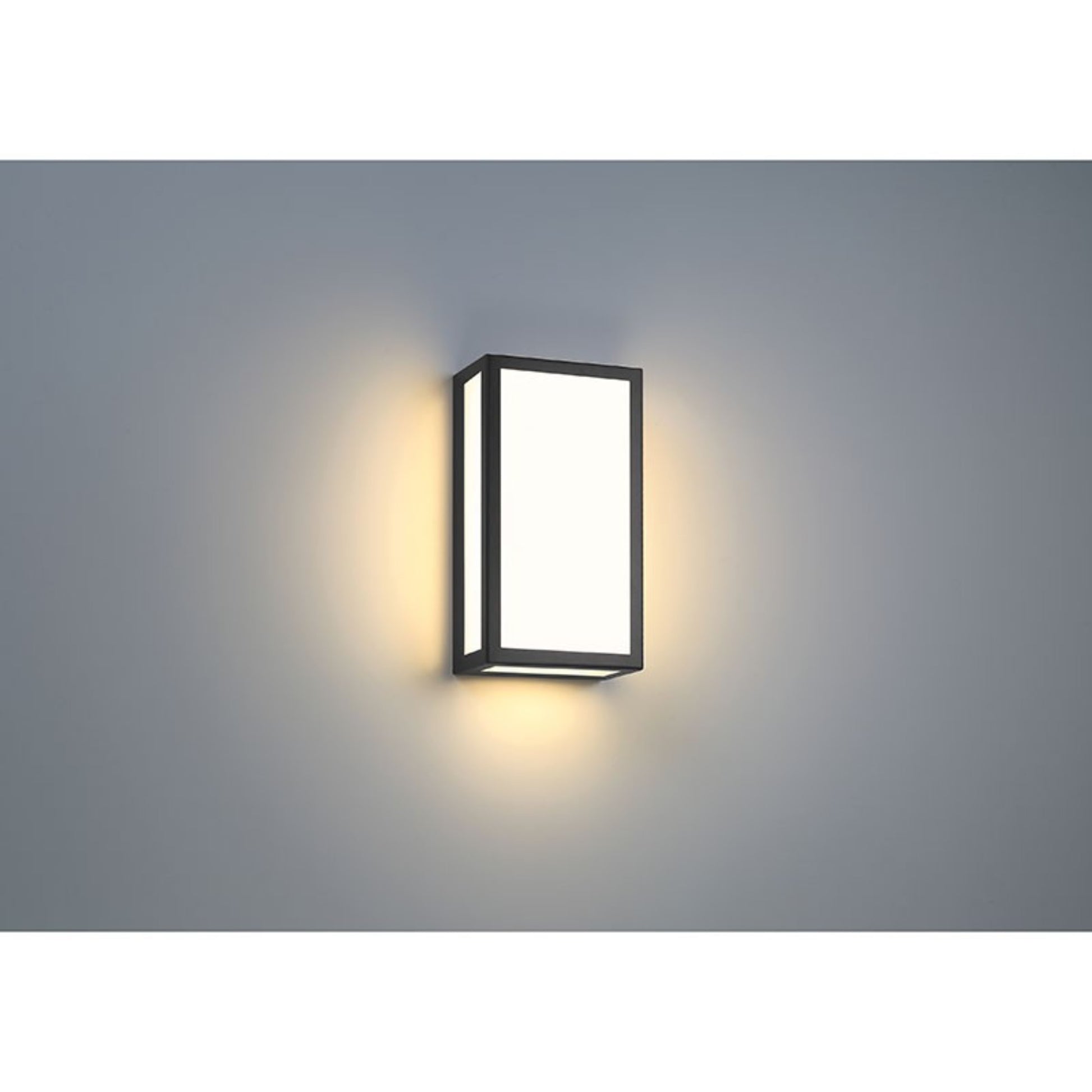 GEO Dual Voltage 12" LED Outdoor Wall Sconce, Black Finish - Bees Lighting