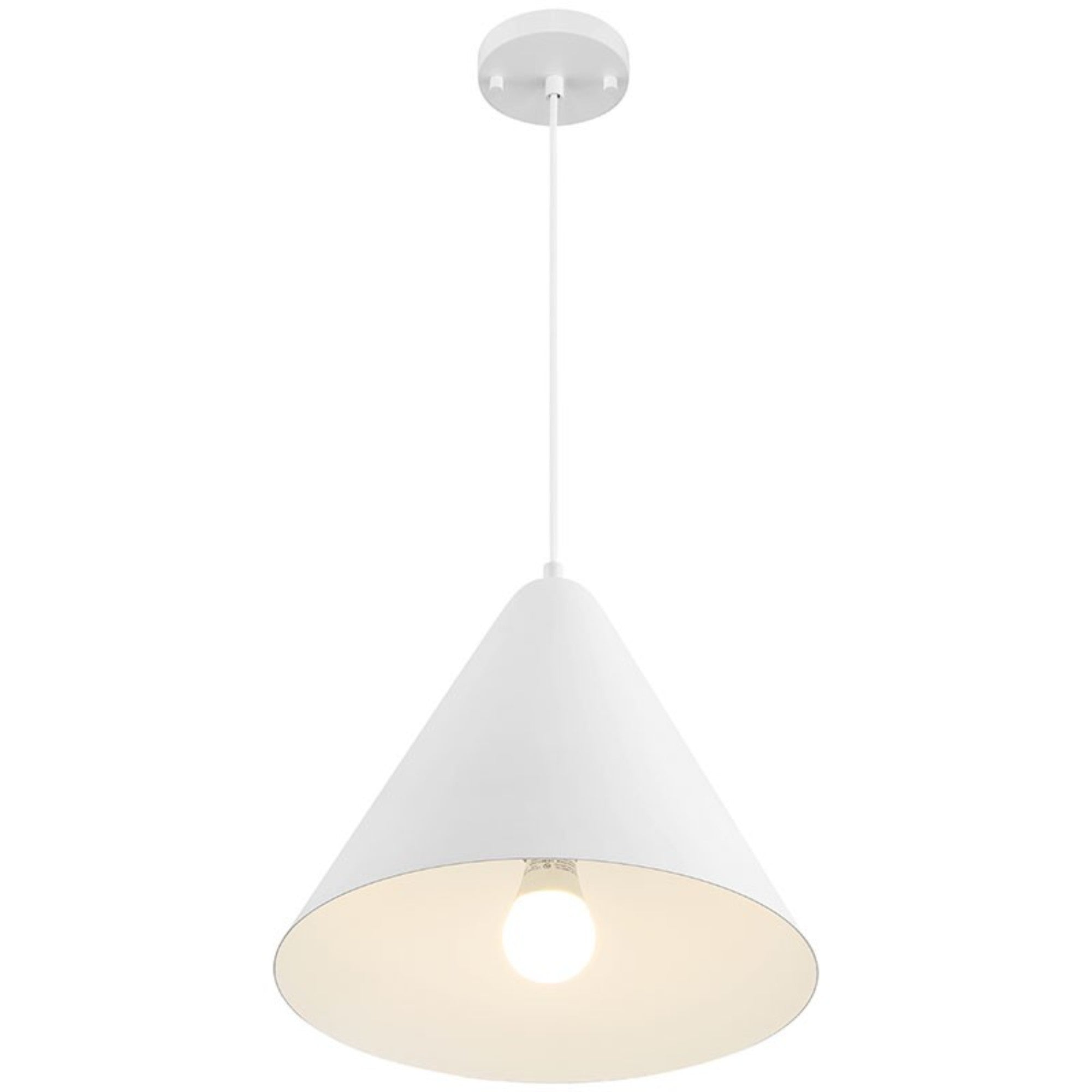 Ford 14" LED Pendant, Matte White Finish - Bees Lighting
