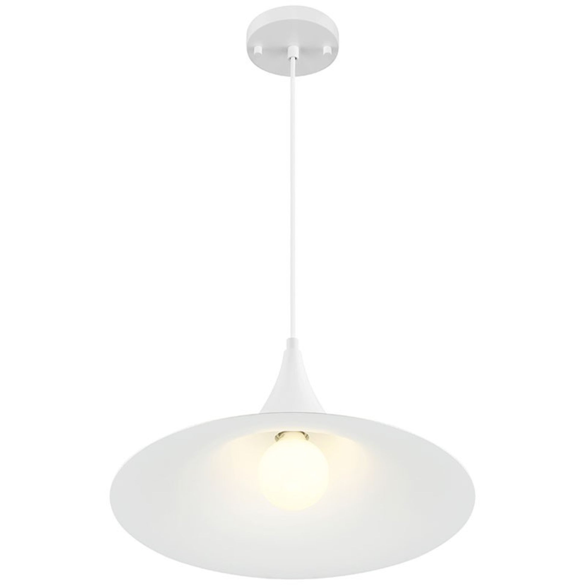 Costa 16" LED Pendant, Matte White Finish - Bees Lighting