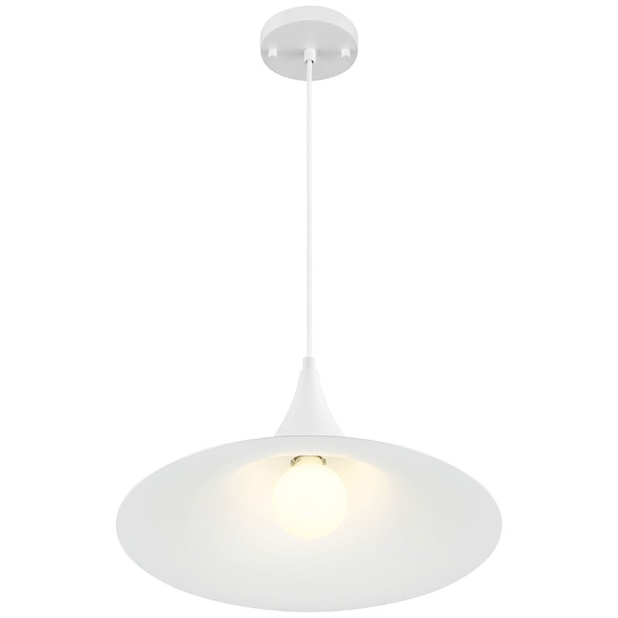 Costa 16" LED Pendant, Matte White Finish