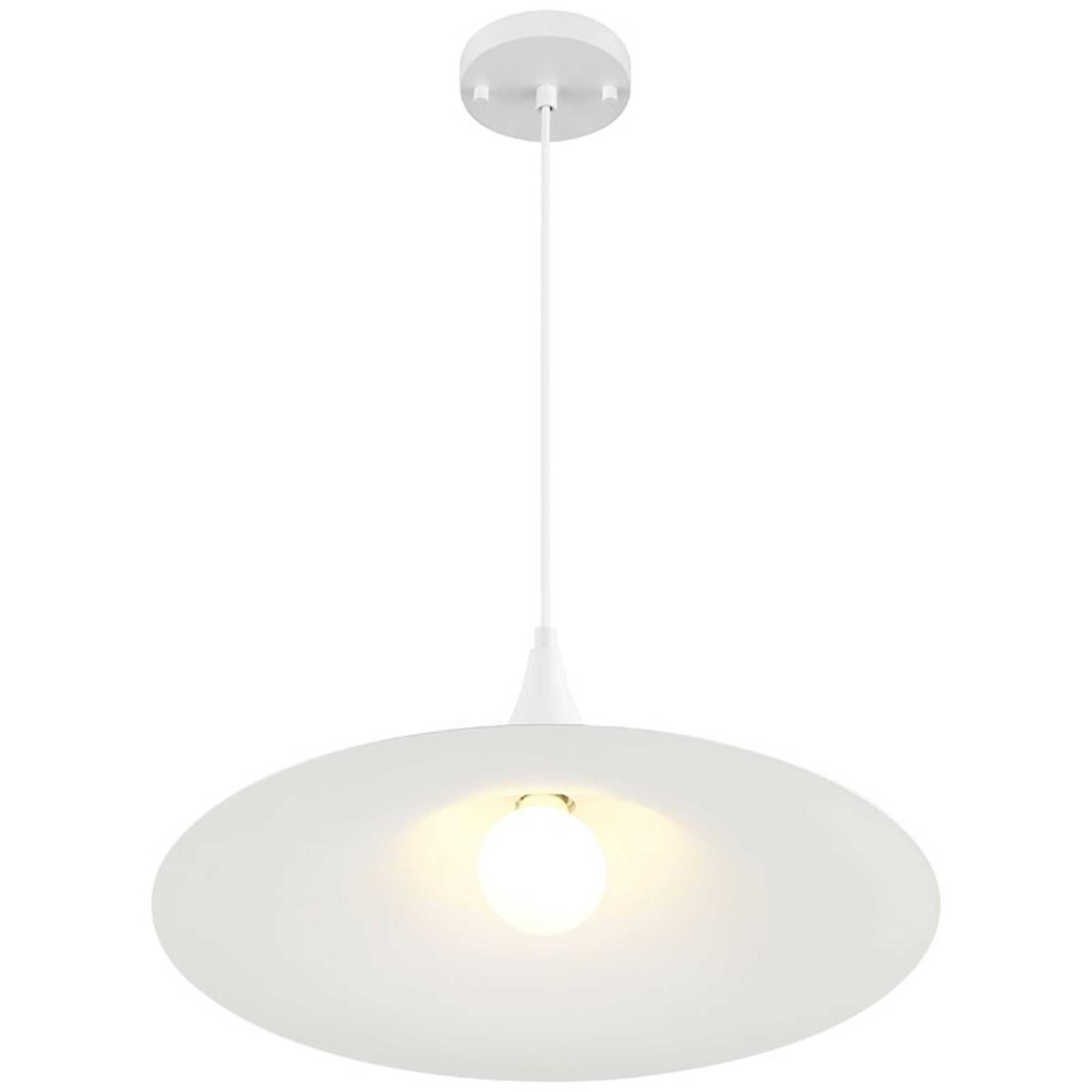 Costa 19" LED Pendant, Matte White Finish