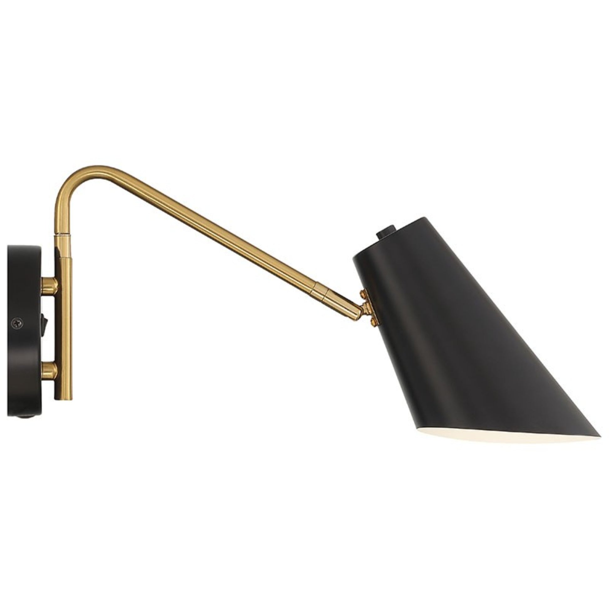 Barsa 7" LED Reading Light, Black / Antique Brushed Brass Finish - Bees Lighting