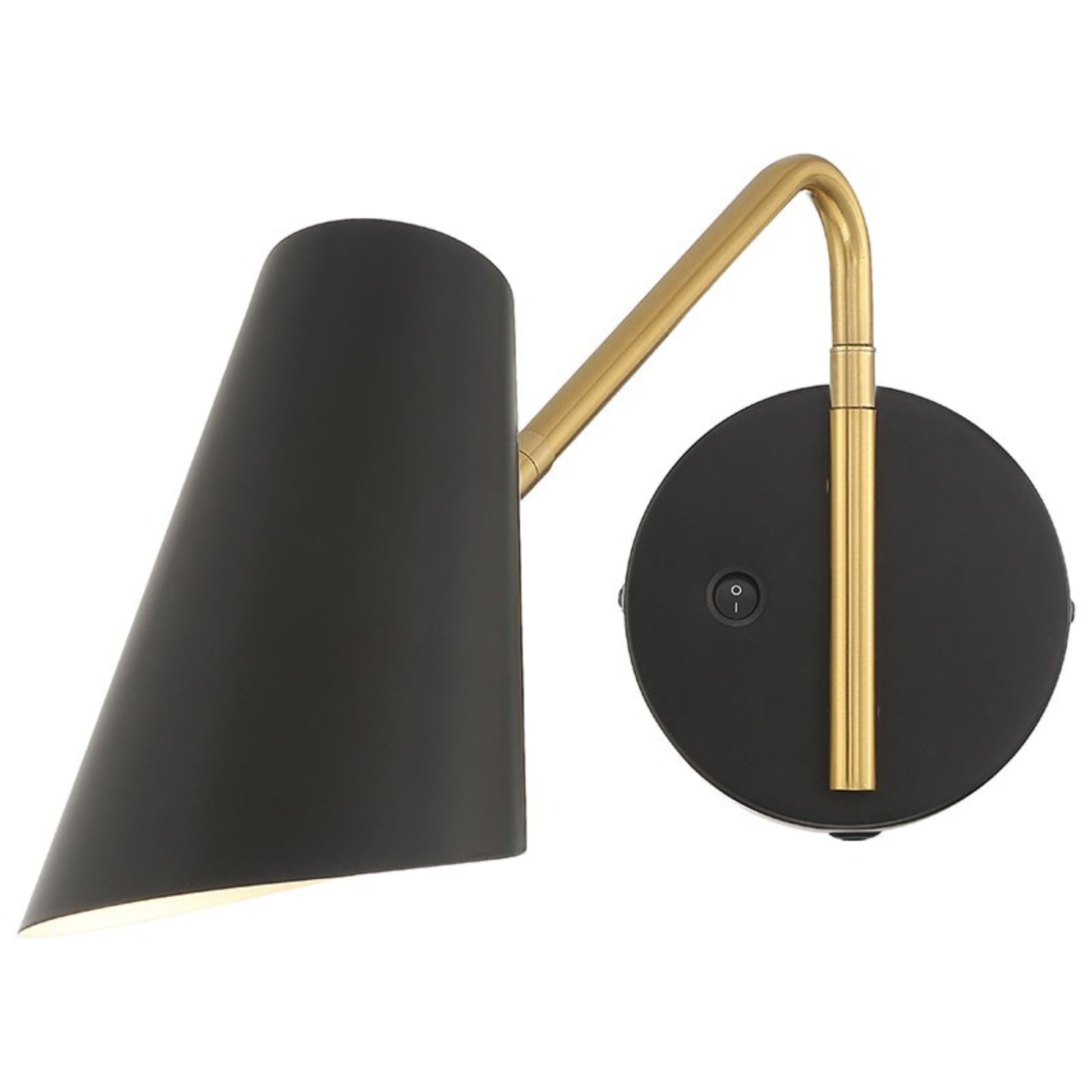 Barsa 7" LED Reading Light, Black / Antique Brushed Brass Finish - Bees Lighting