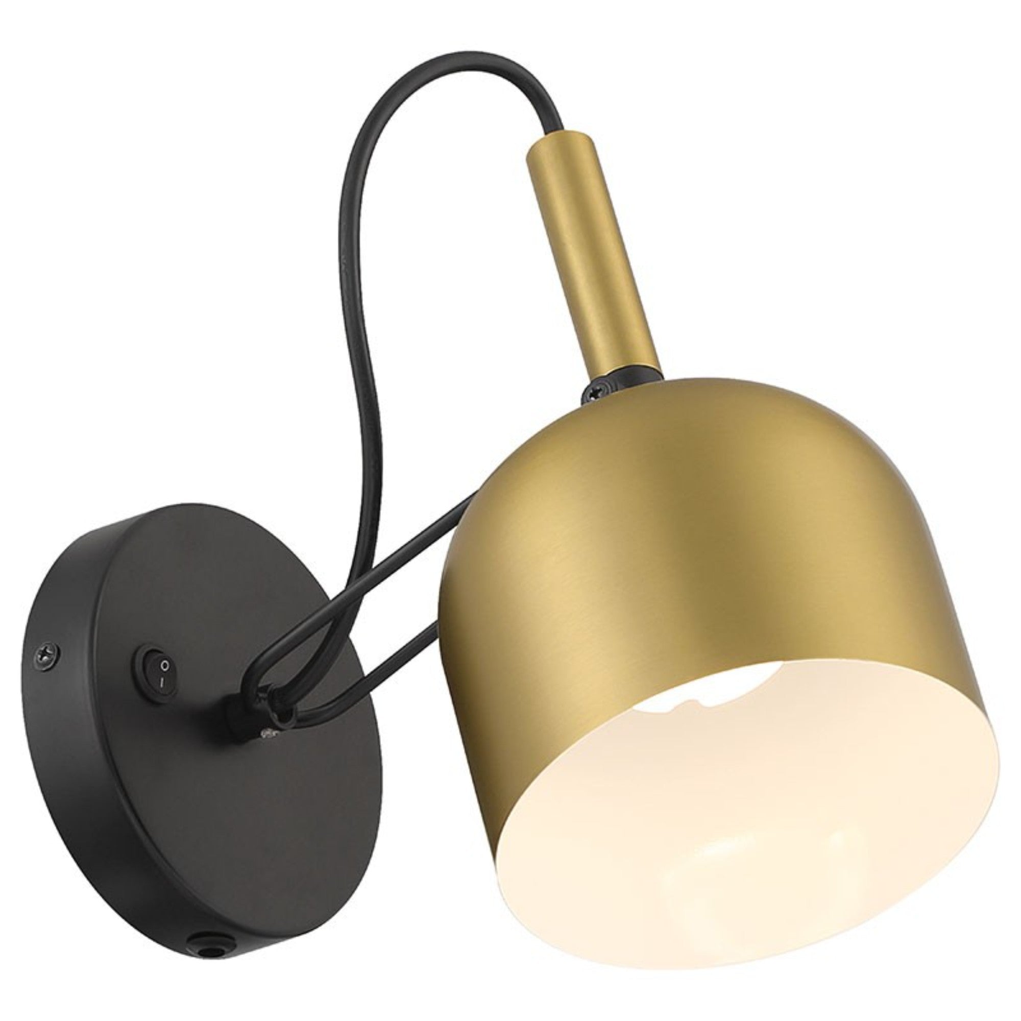 Porto 10" LED Reading Light, Antique Brushed Brass with Black Finish - Bees Lighting