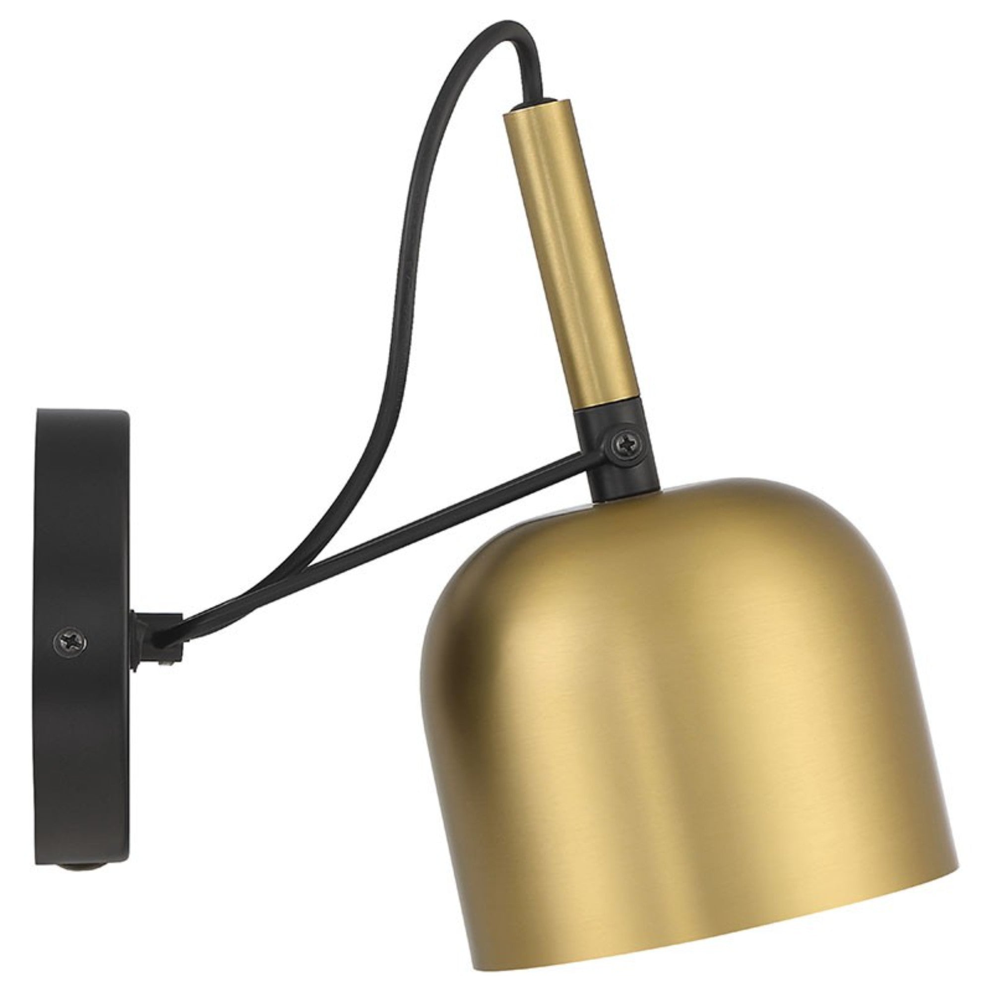 Porto 10" LED Reading Light, Antique Brushed Brass with Black Finish - Bees Lighting