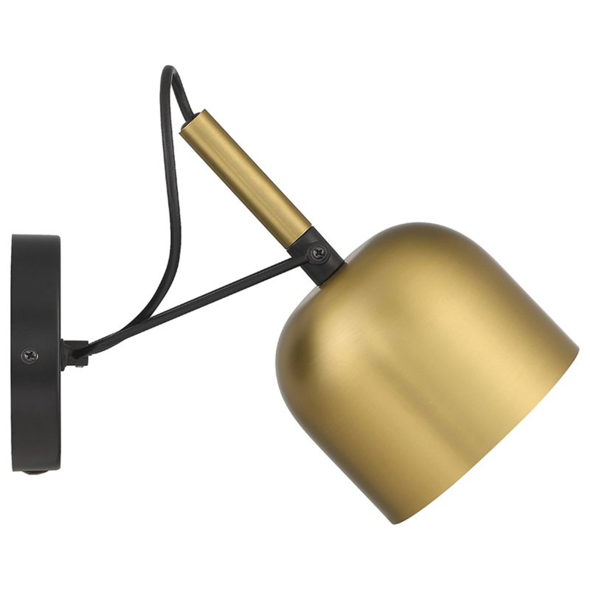 Porto 10" LED Reading Light, Antique Brushed Brass with Black Finish - Bees Lighting