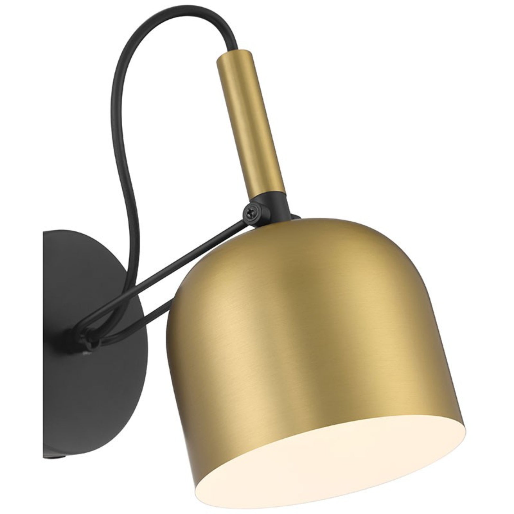 Porto 10" LED Reading Light, Antique Brushed Brass with Black Finish - Bees Lighting
