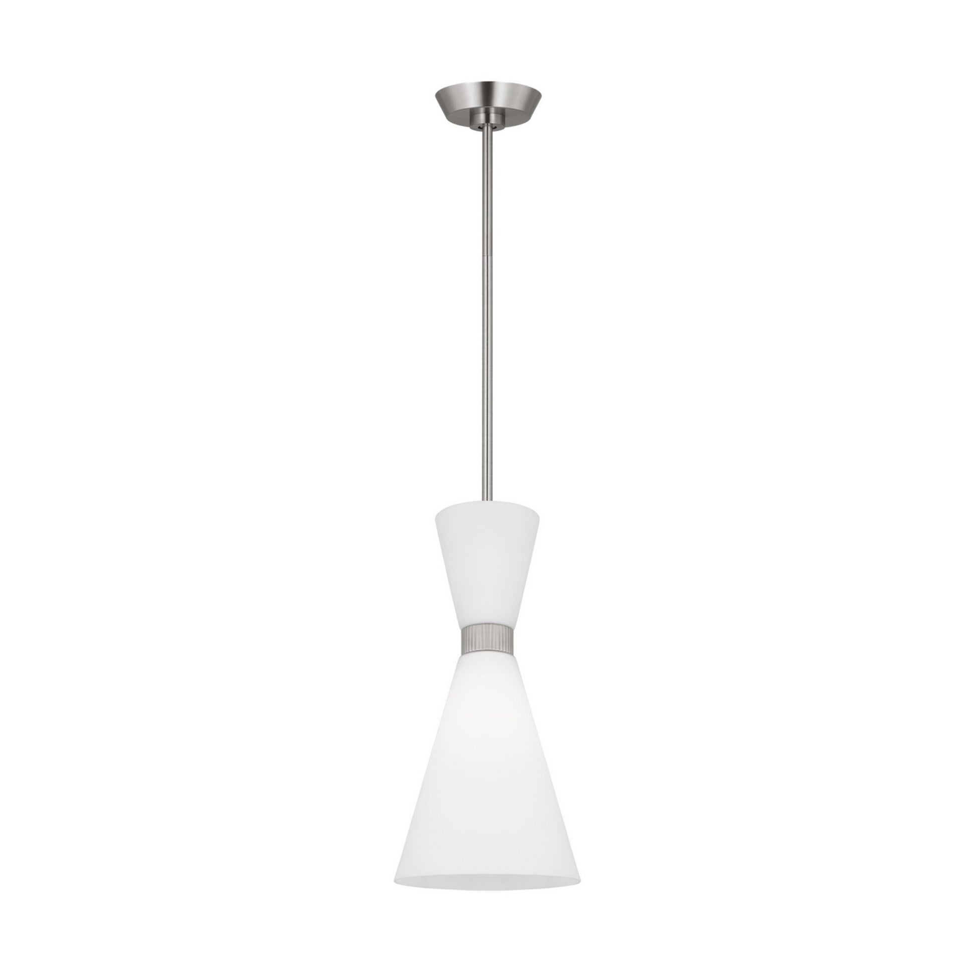 Belcarra 8" Small Pendant, Brushed Steel Finish - Bees Lighting
