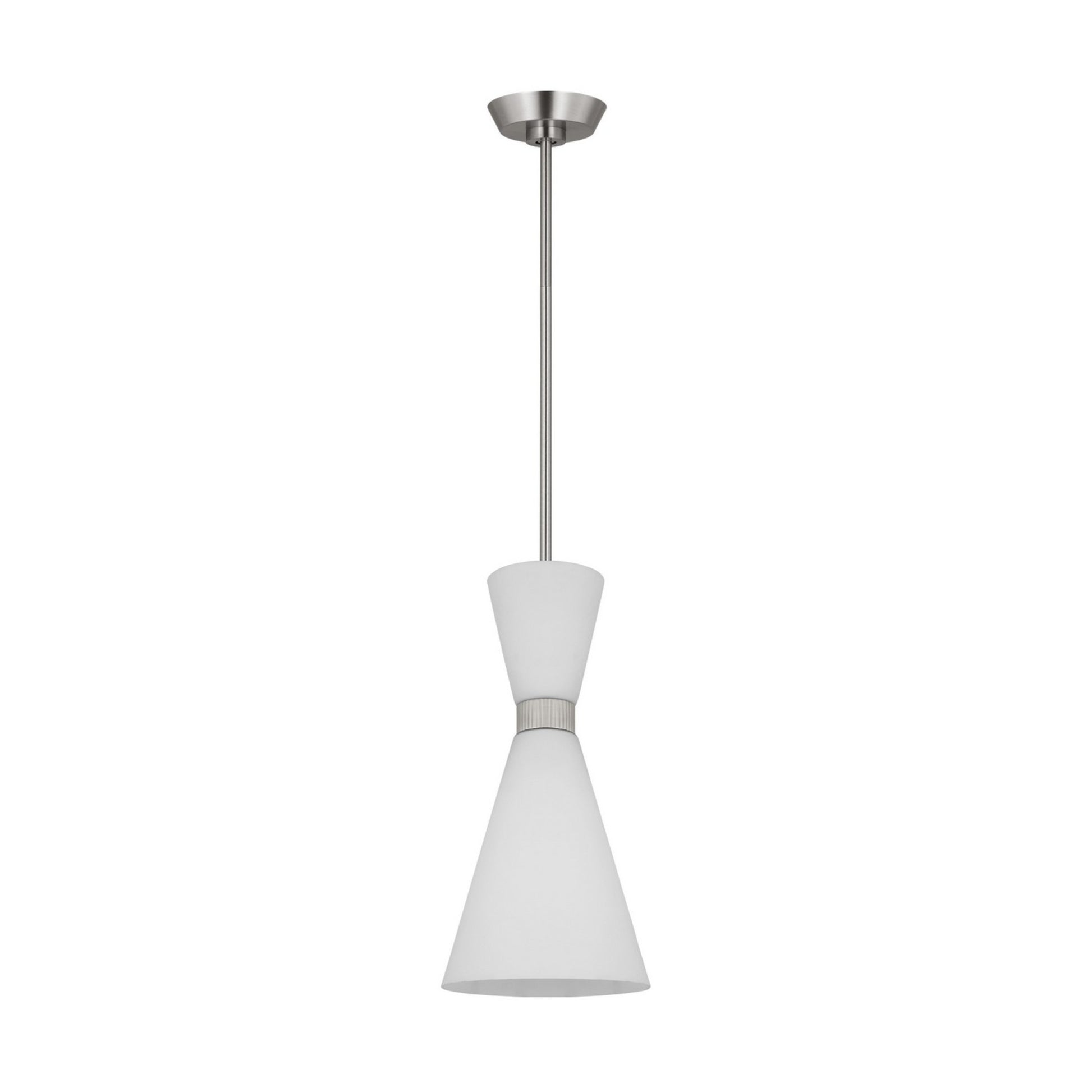 Belcarra 8" Small Pendant, Brushed Steel Finish - Bees Lighting
