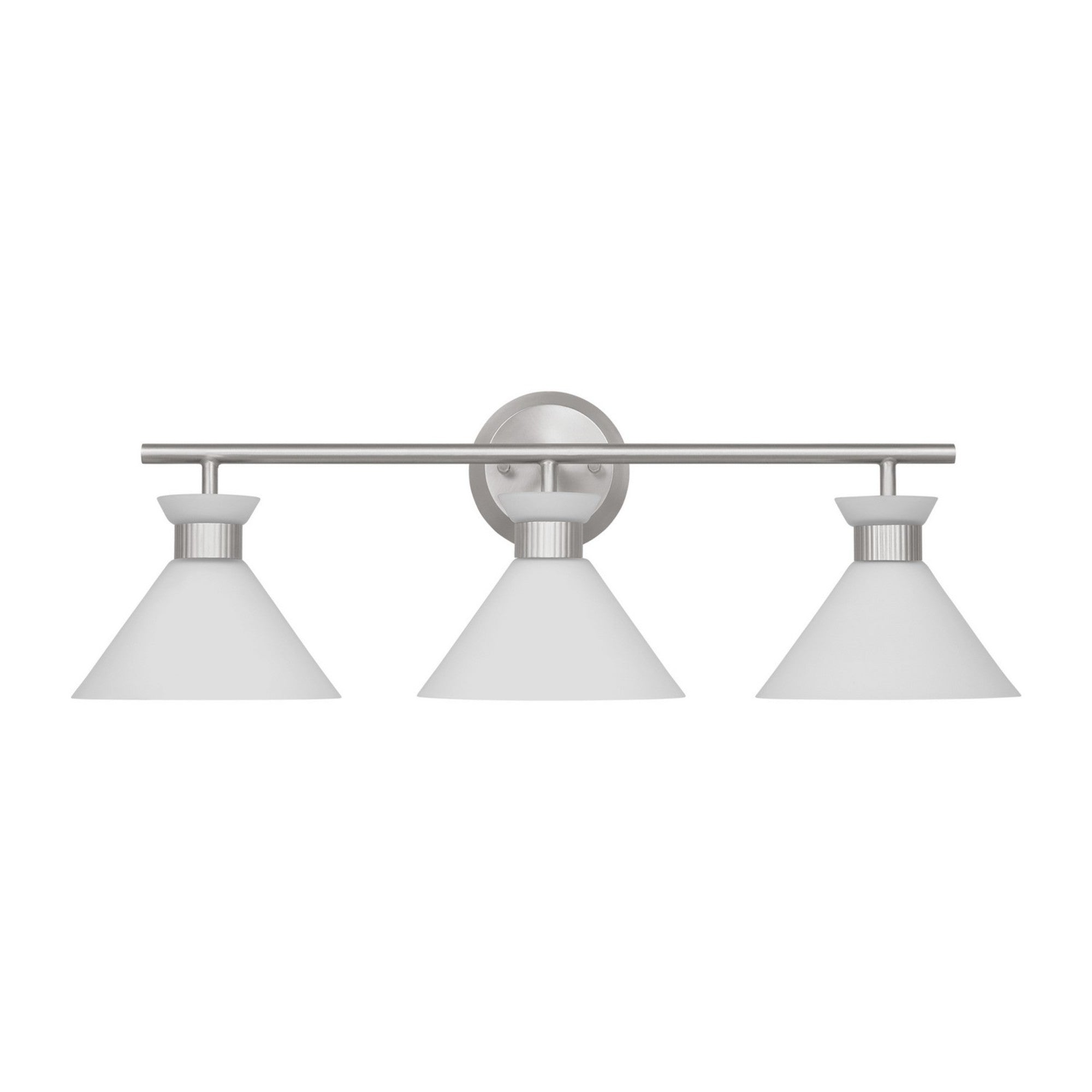 Belcarra 27" 3-Light Bathroom Vanity, Brushed Steel Finish - Bees Lighting