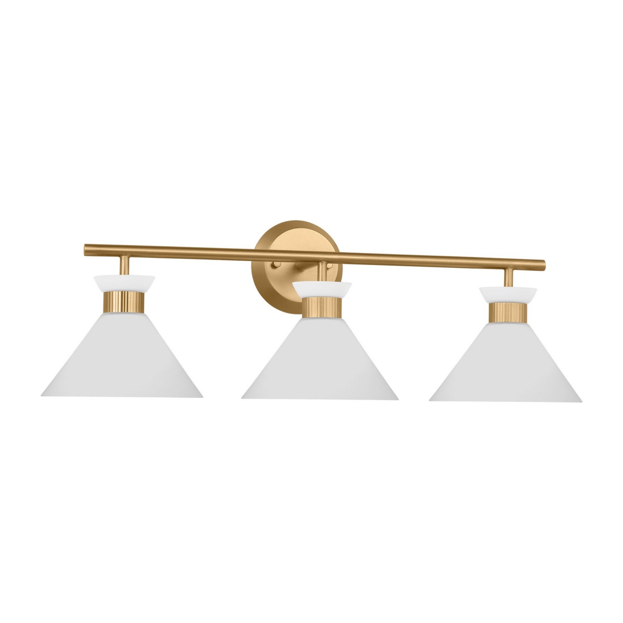 Belcarra 27" 3-Light Bathroom Vanity, Satin Brass Finish - Bees Lighting