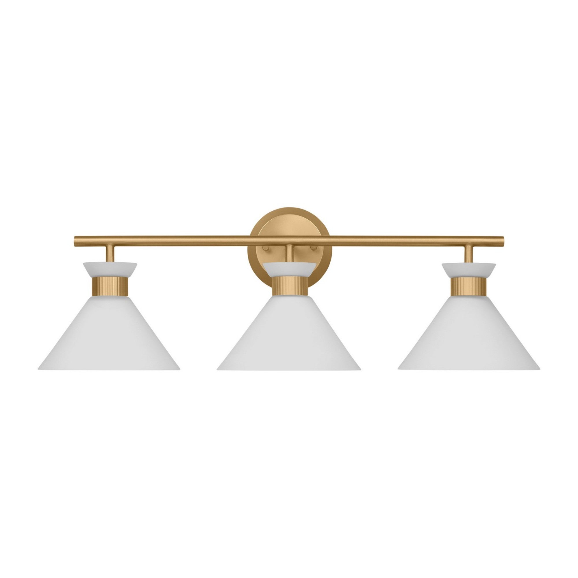 Belcarra 27" 3-Light Bathroom Vanity, Satin Brass Finish - Bees Lighting