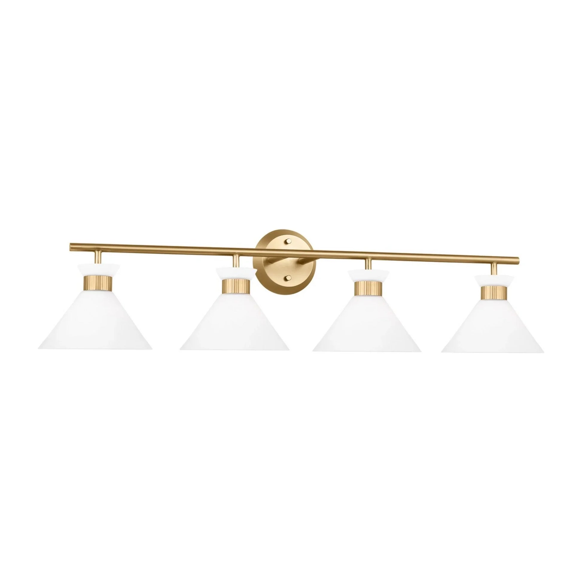 Belcarra 37" 4-Light Bathroom Vanity, Satin Brass Finish - Bees Lighting