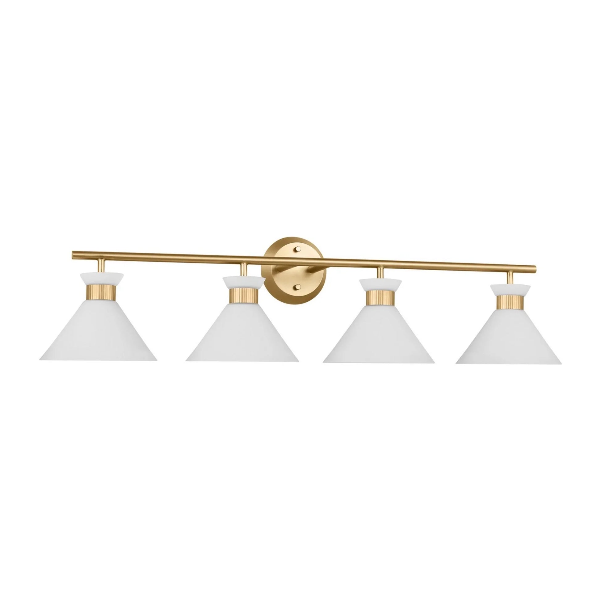 Belcarra 37" 4-Light Bathroom Vanity, Satin Brass Finish - Bees Lighting