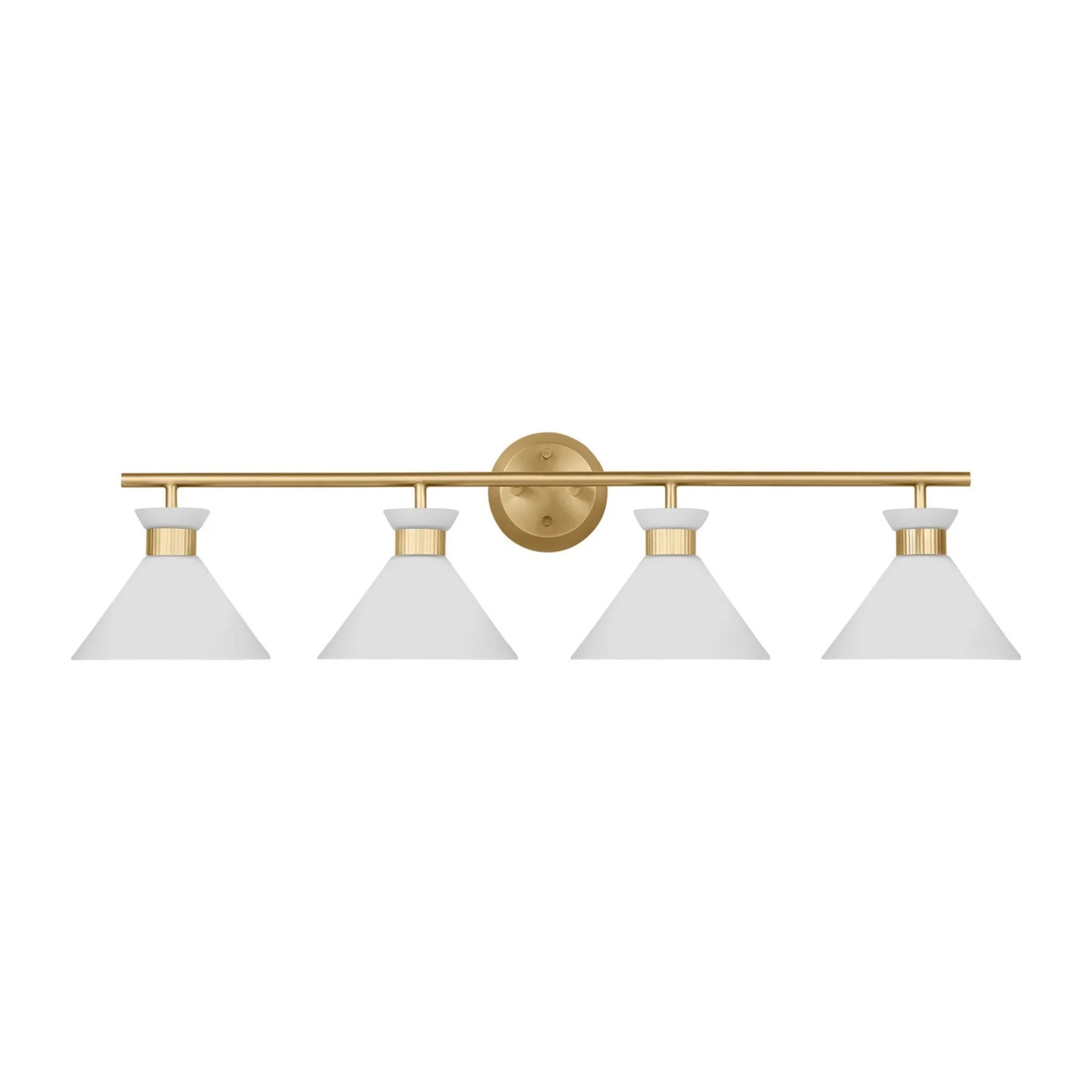 Belcarra 37" 4-Light Bathroom Vanity, Satin Brass Finish - Bees Lighting