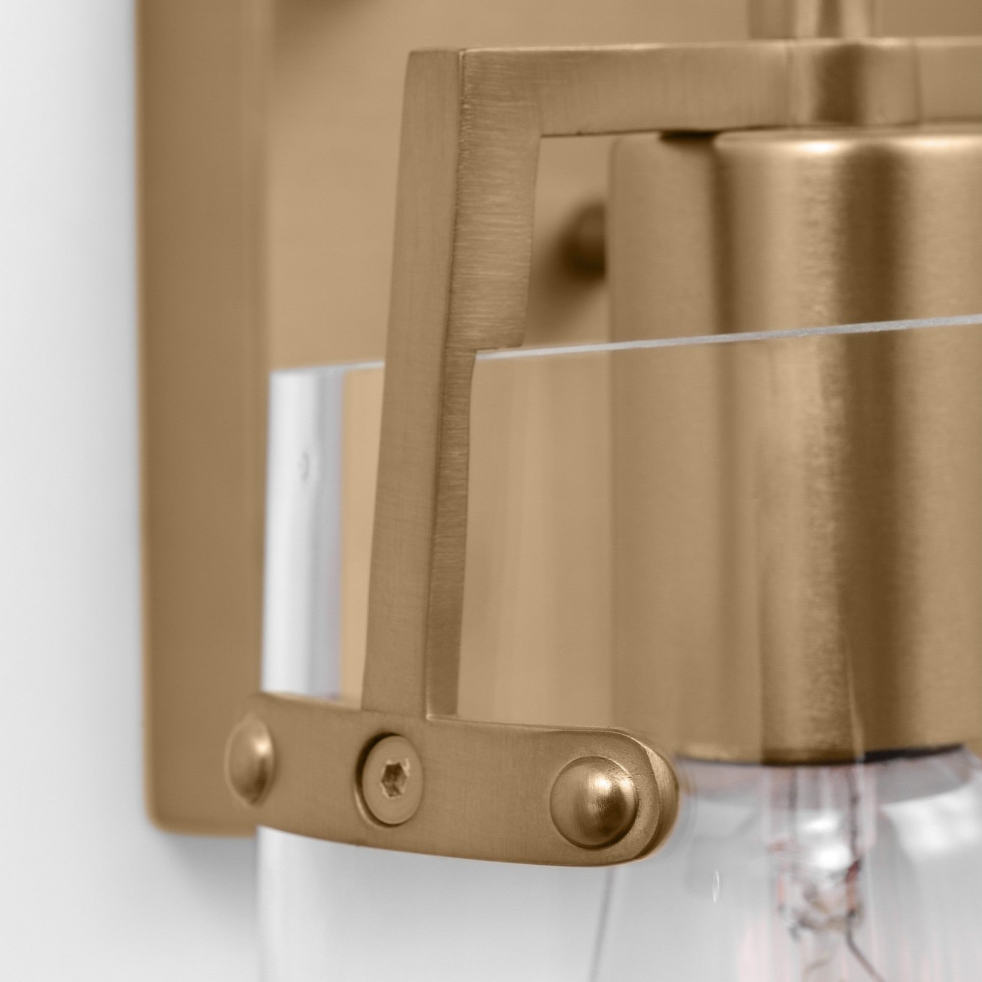 Crofton 15" 2-Light Bathroom Vanity, Satin Brass Finish with Clear Glass - Bees Lighting
