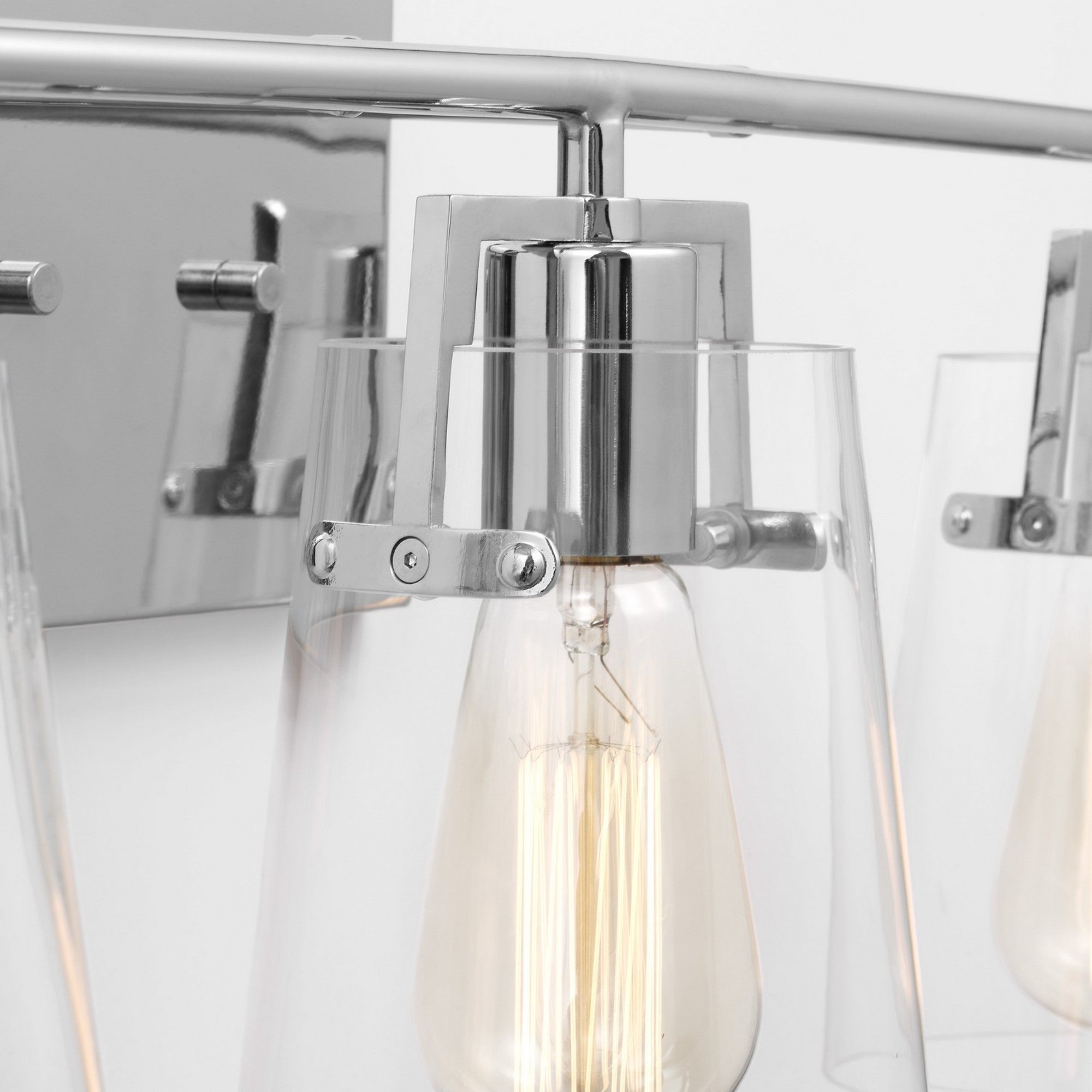 Crofton 24" 3-Light Bathroom Vanity, Chrome Finish with Clear Glass - Bees Lighting