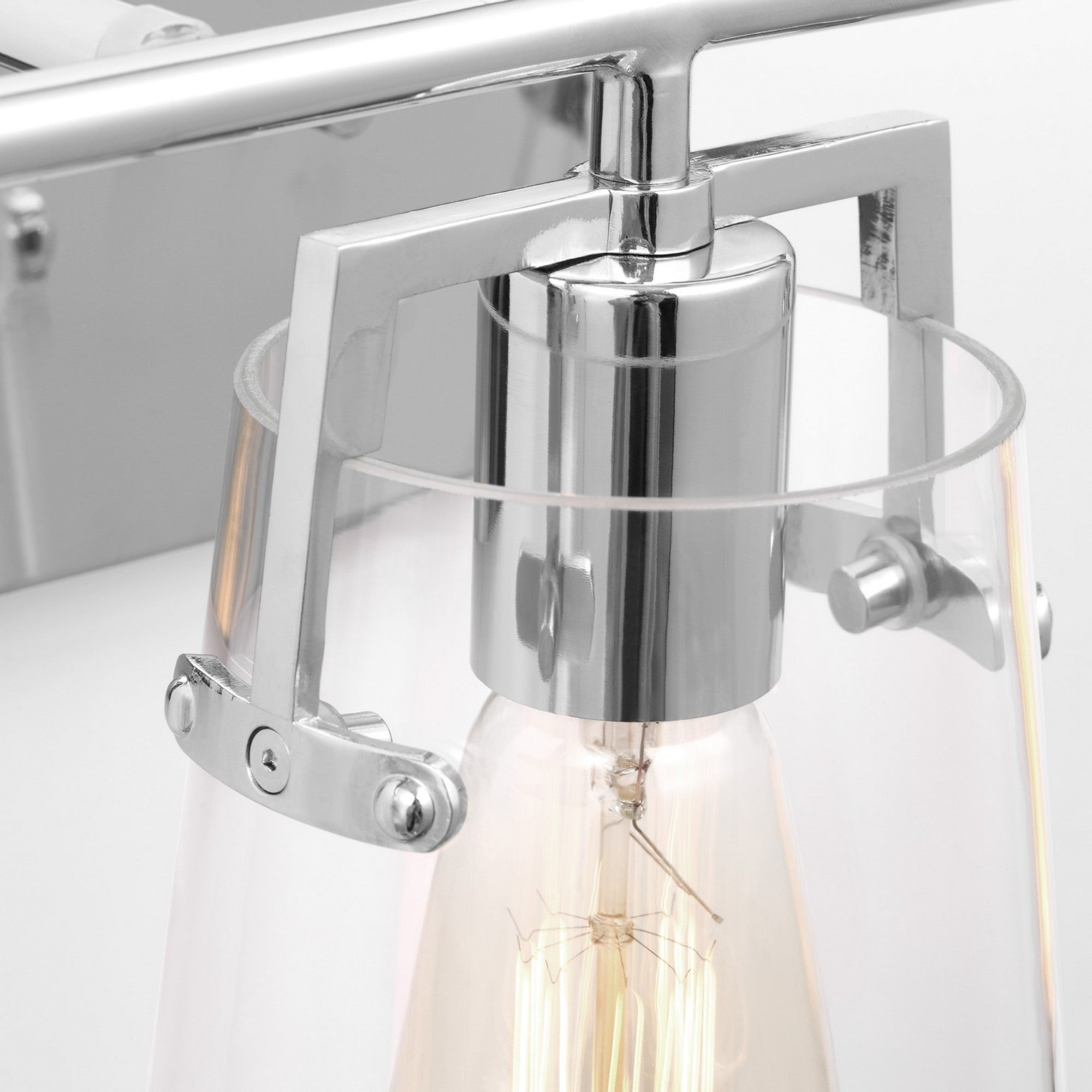 Crofton 24" 3-Light Bathroom Vanity, Chrome Finish with Clear Glass - Bees Lighting